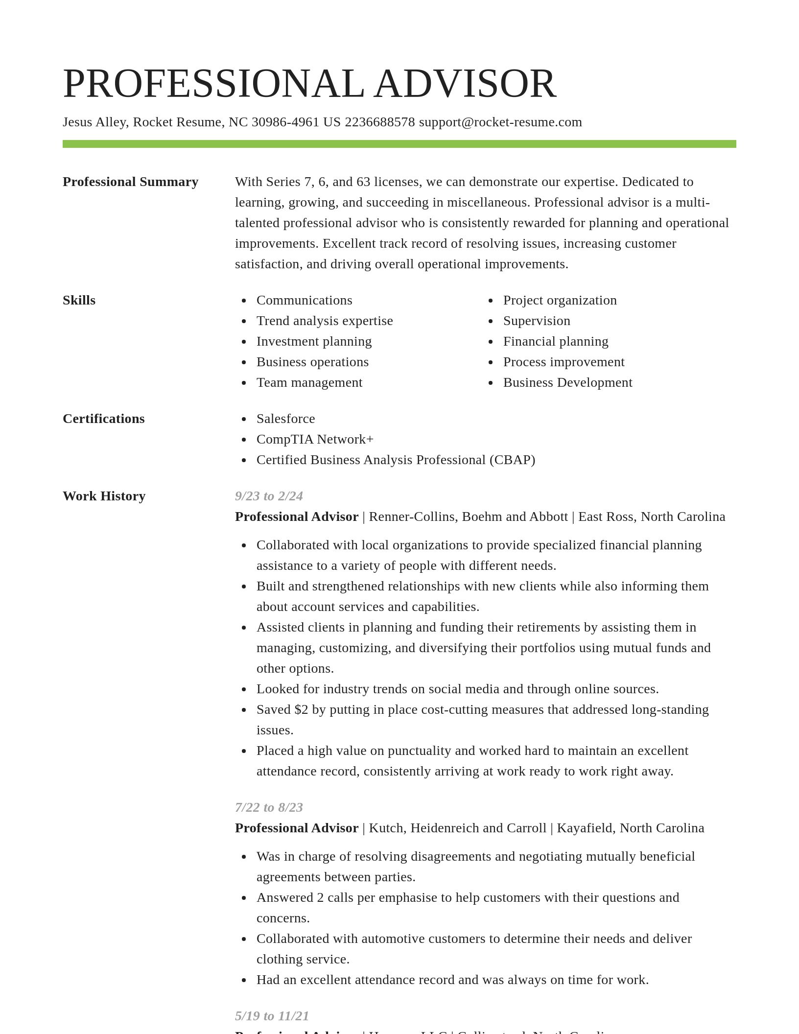 Smart resume template
