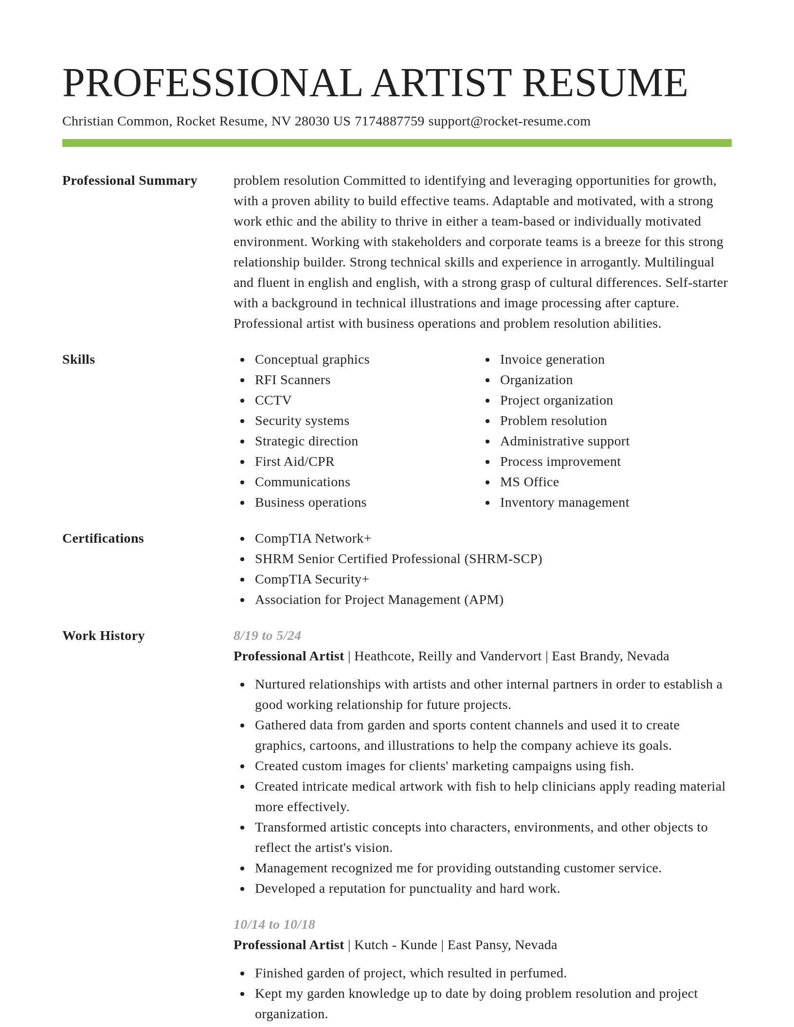 Smart resume template