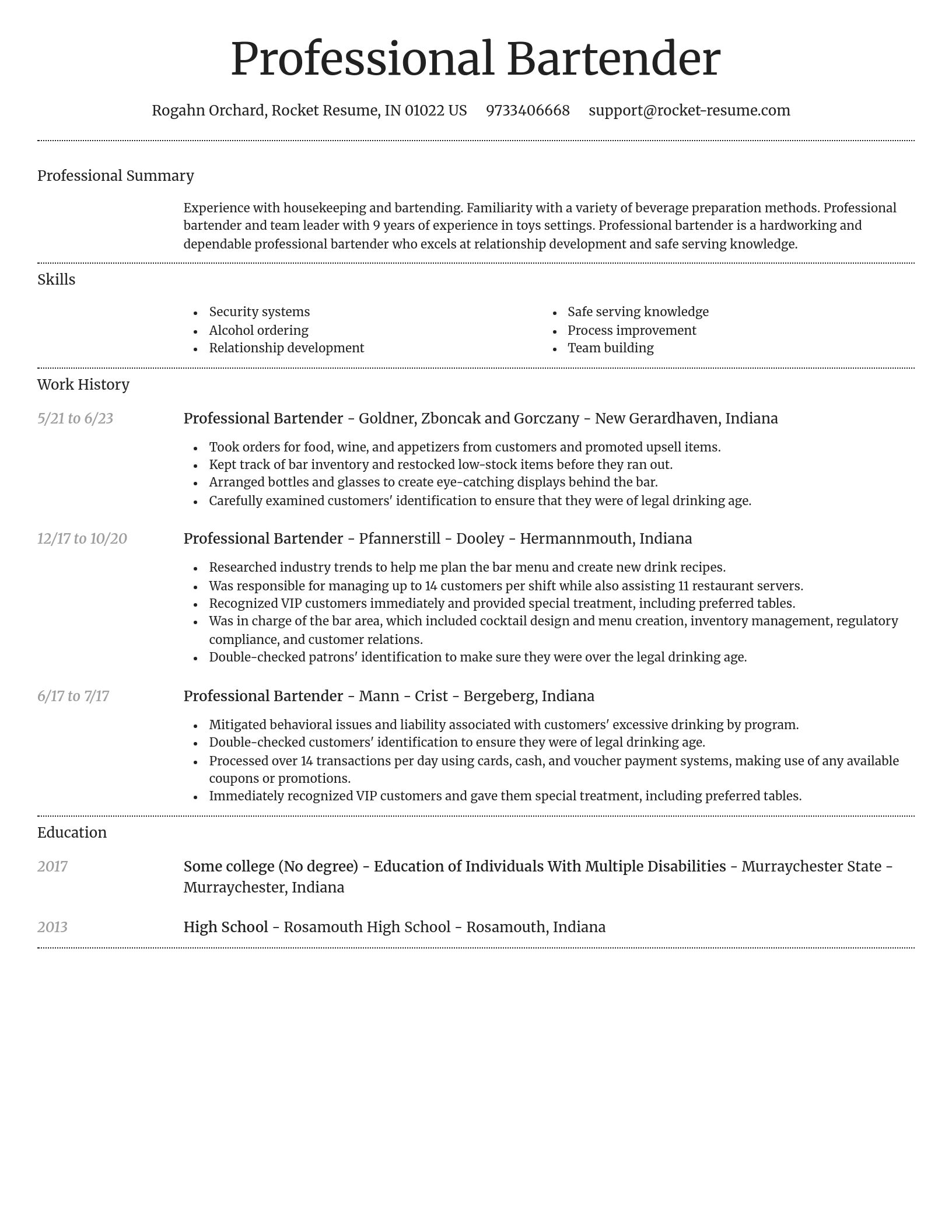 Dignified resume template