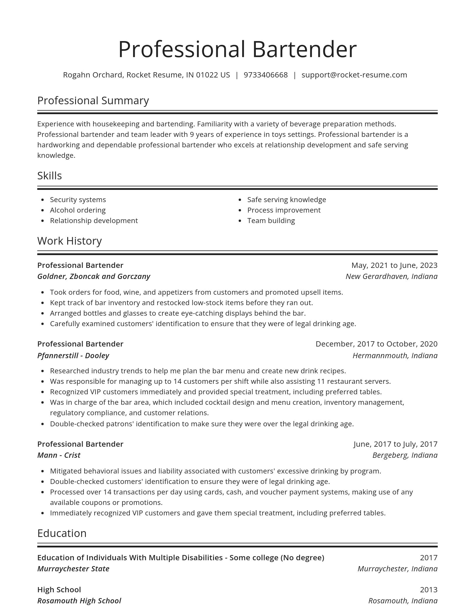 Spotlight resume template