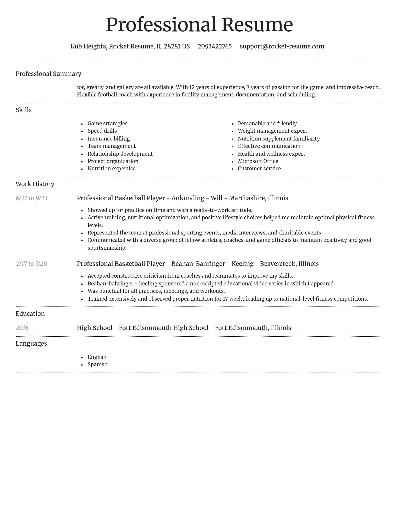 Dignified resume template