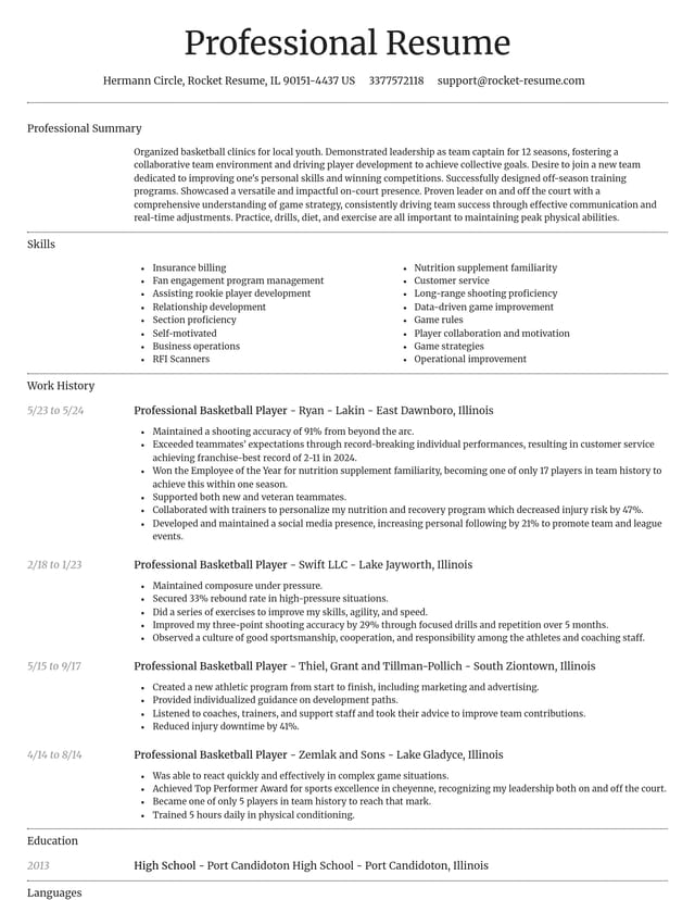 Dignified resume template