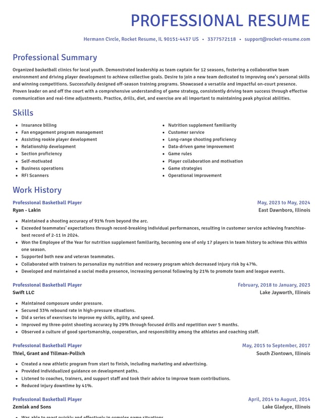 Novel resume template