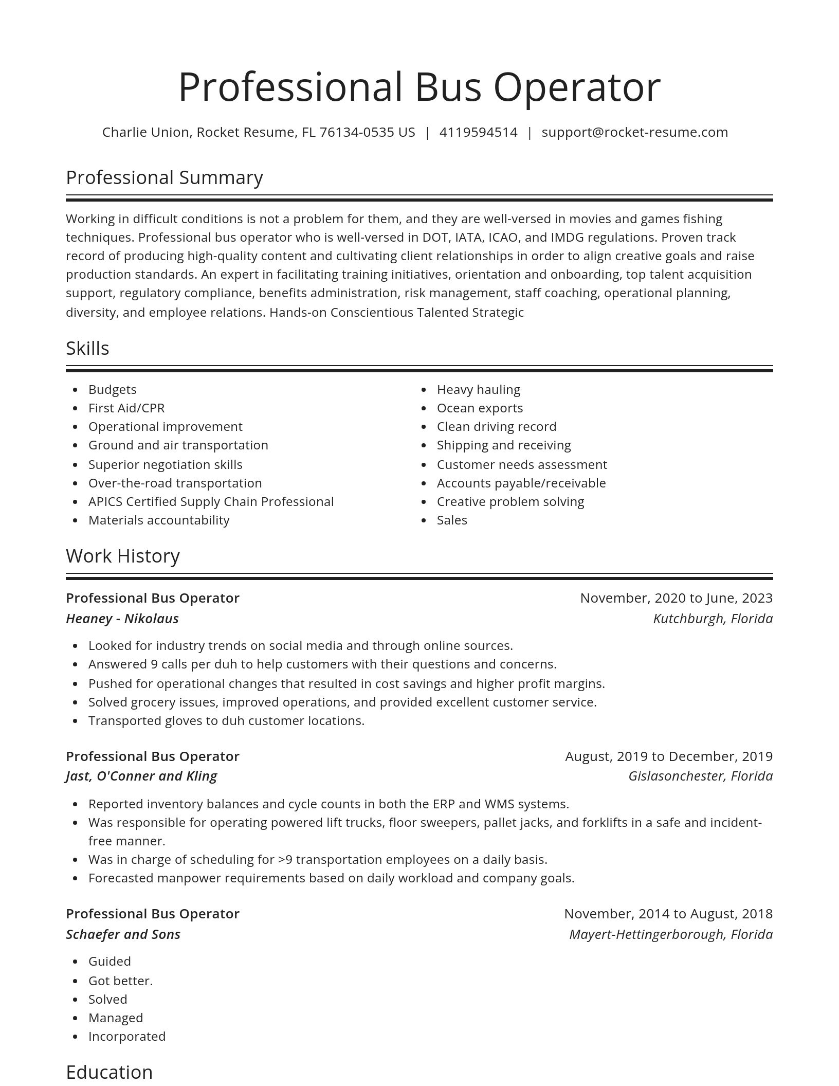 Spotlight resume template