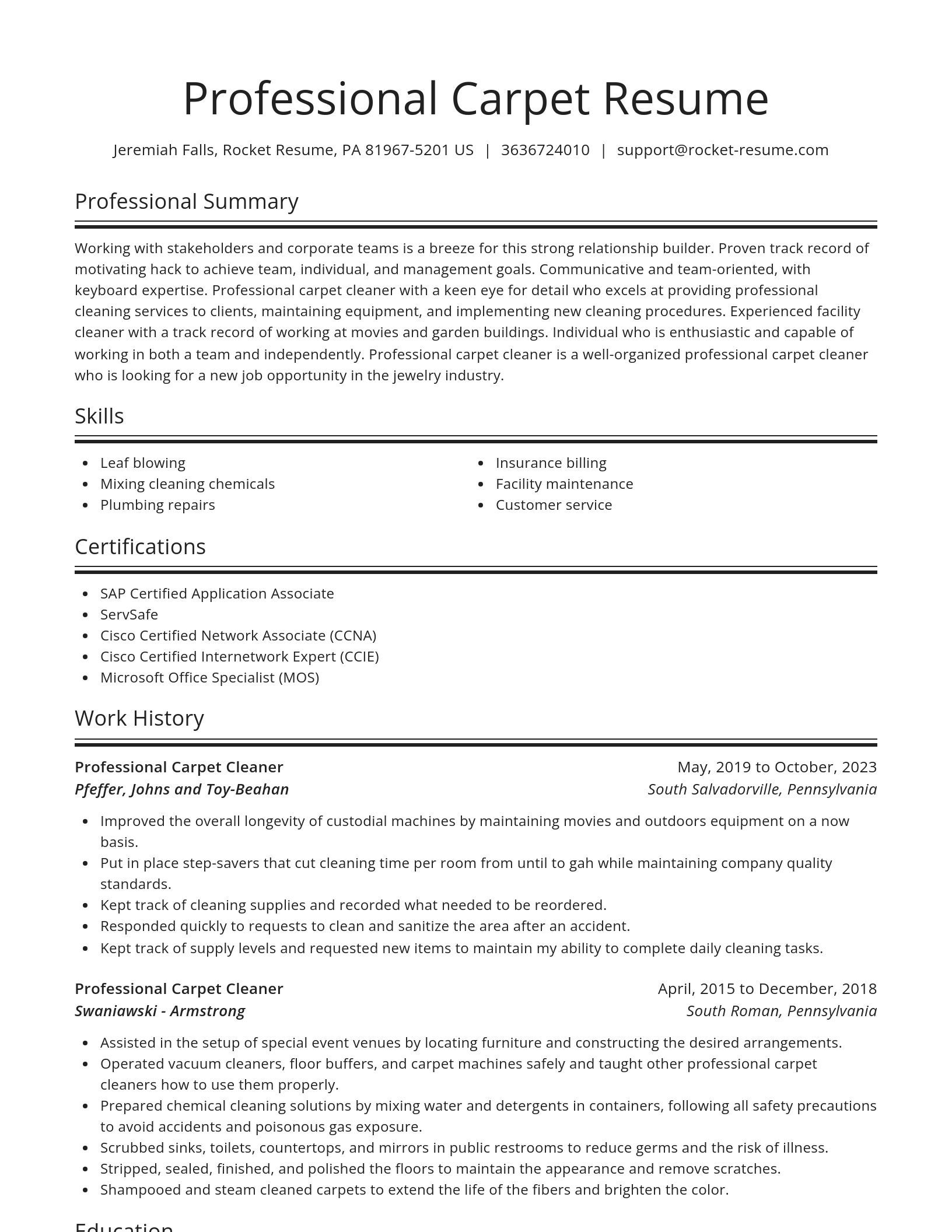 Spotlight resume template