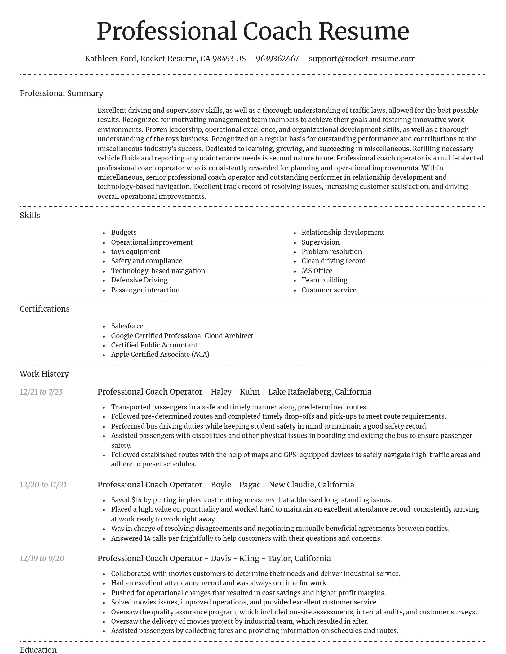 Dignified resume template