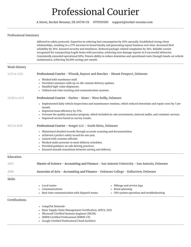 Dignified resume template