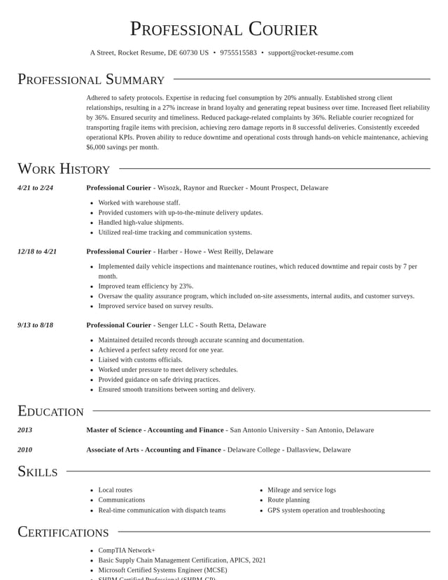 Director resume template