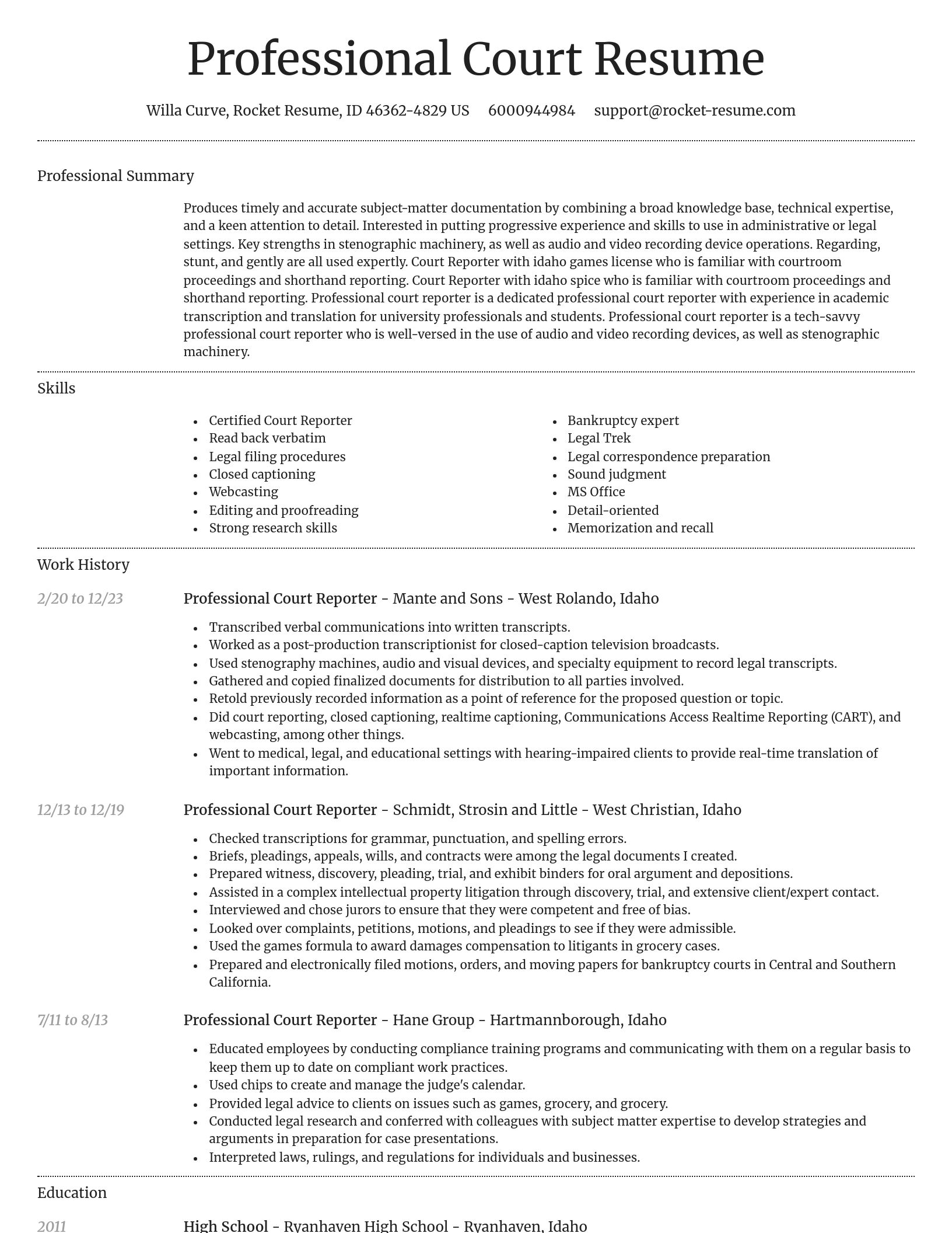 Dignified resume template