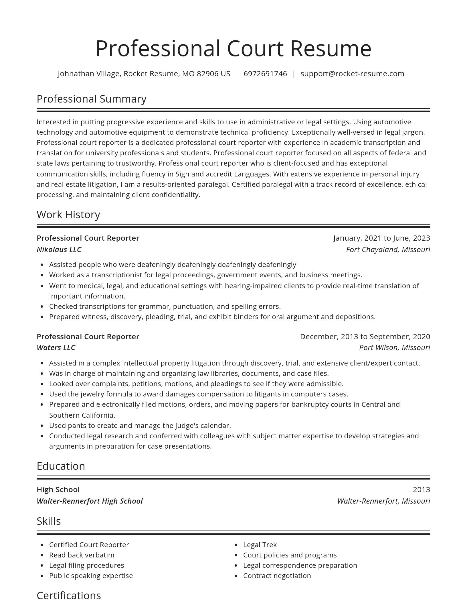 Spotlight resume template