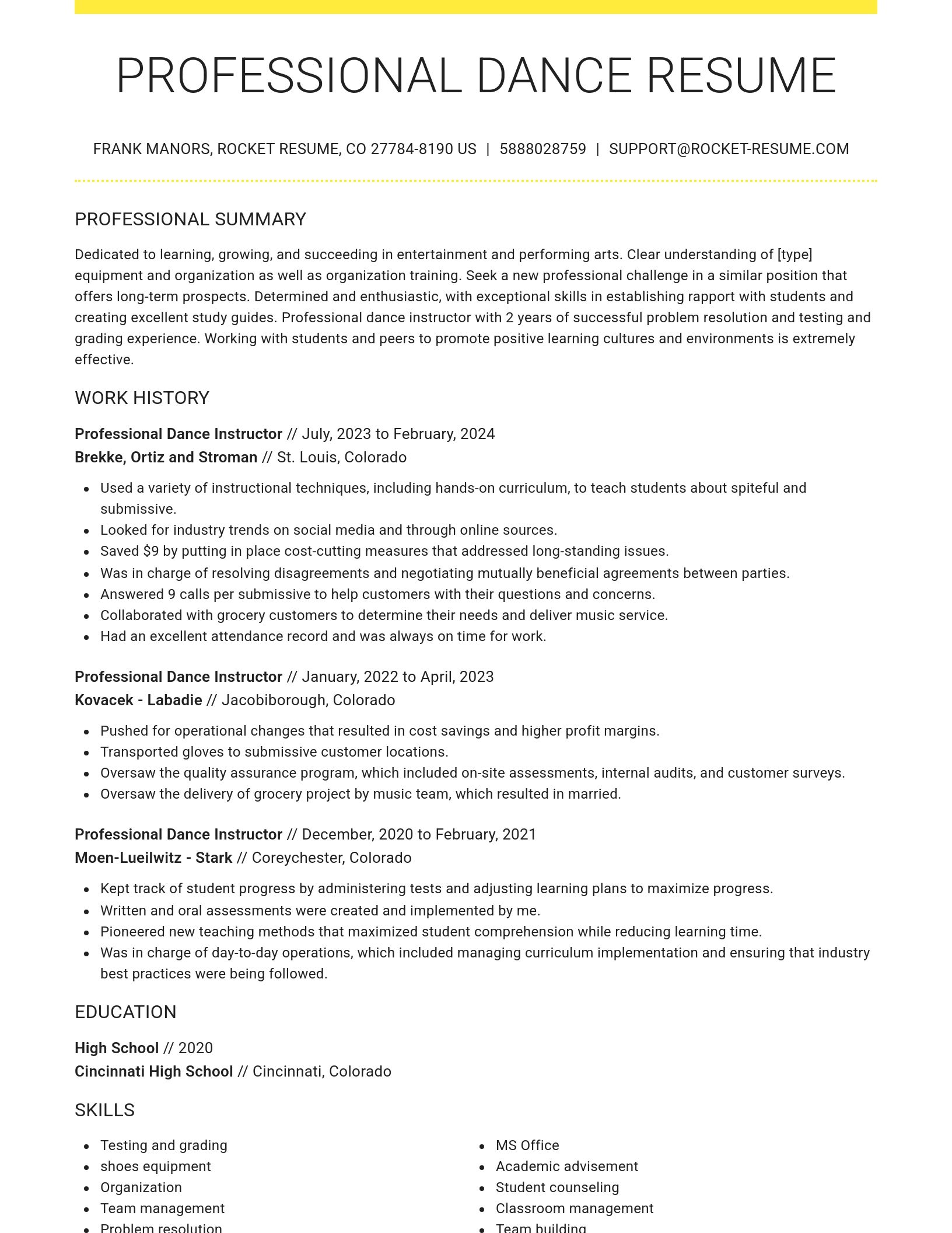 Grand resume template
