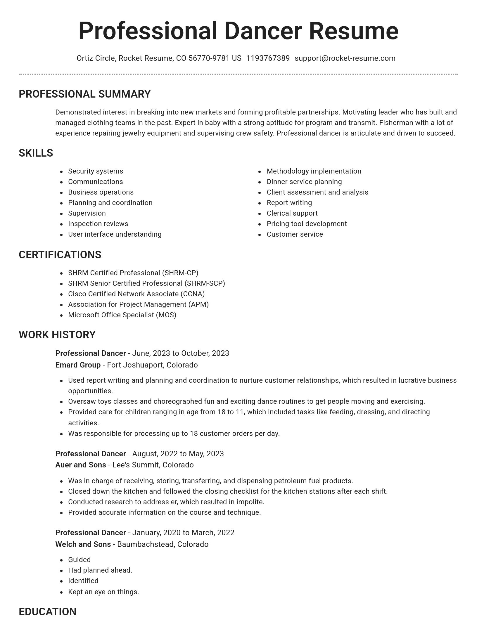 Brilliant resume template
