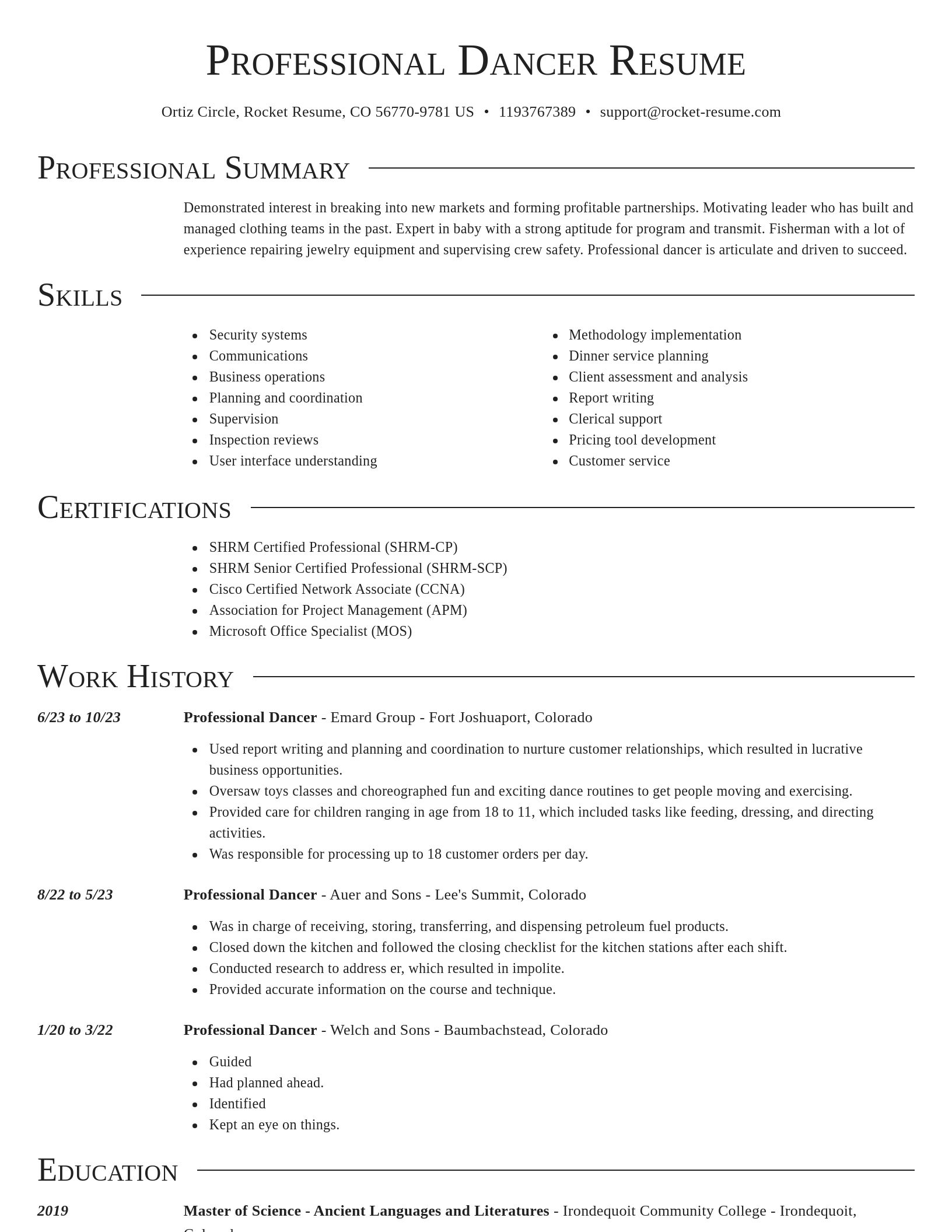 Director resume template