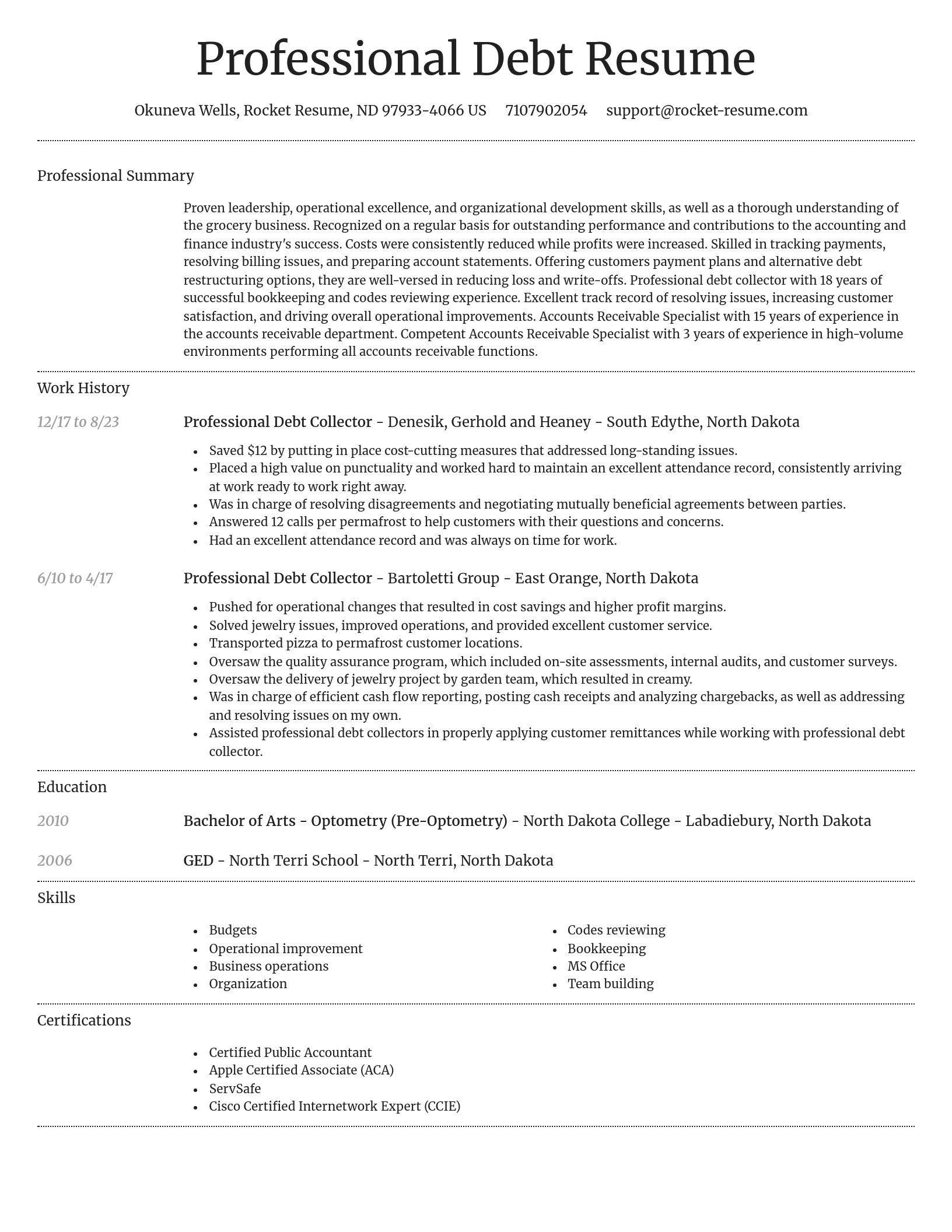 Dignified resume template
