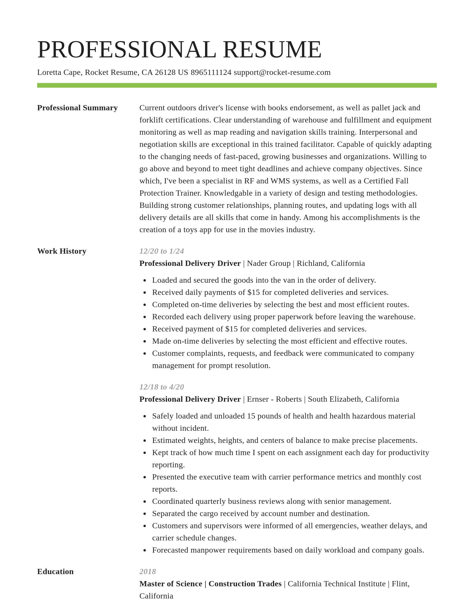 Smart resume template