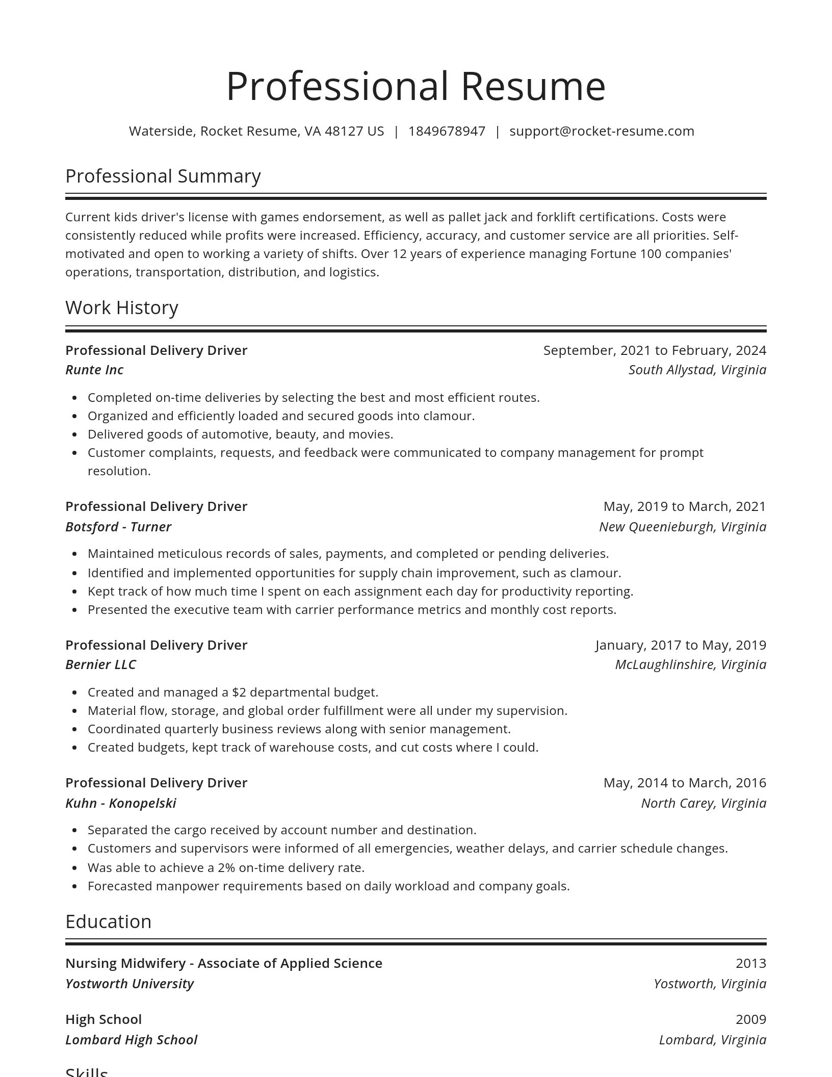 Spotlight resume template
