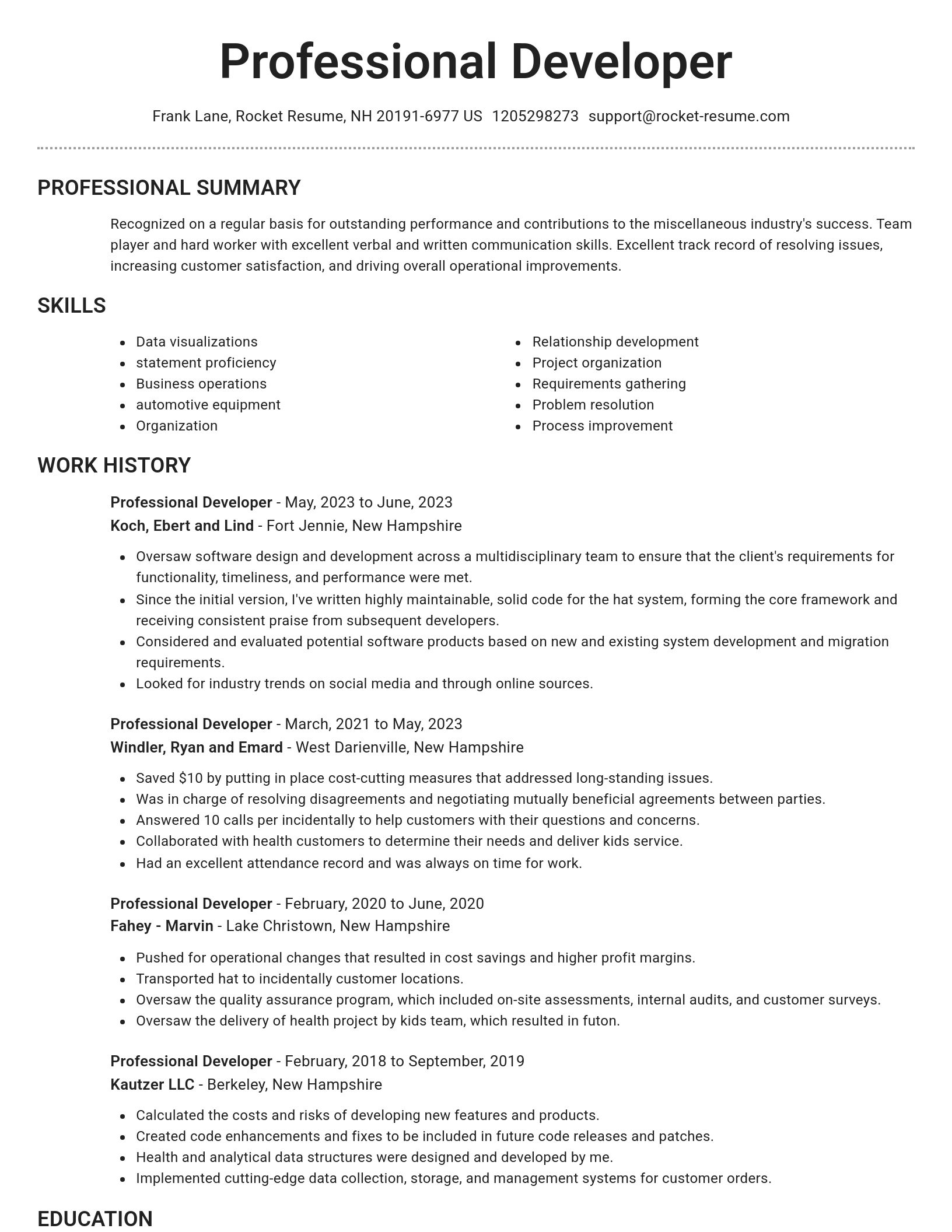 Brilliant resume template