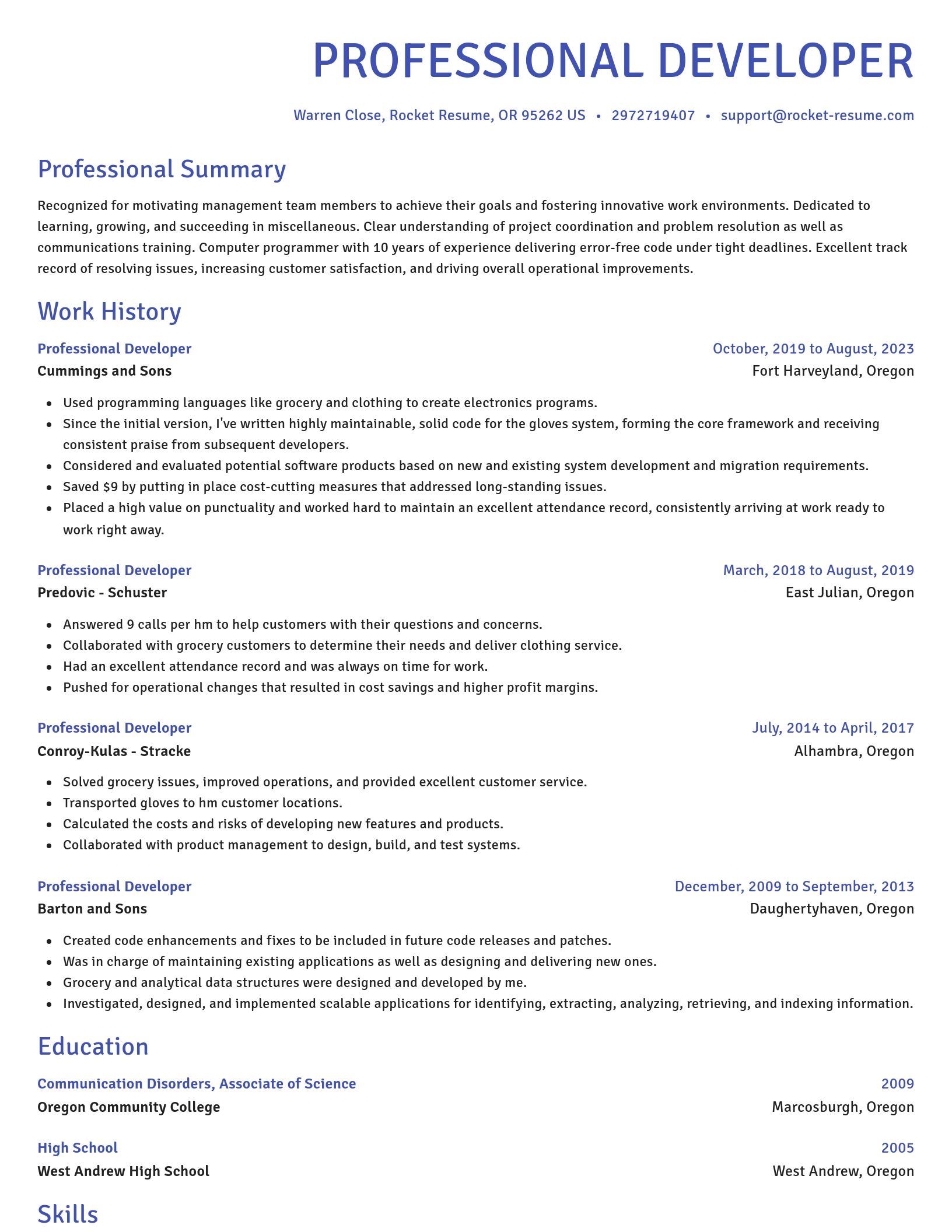Novel resume template