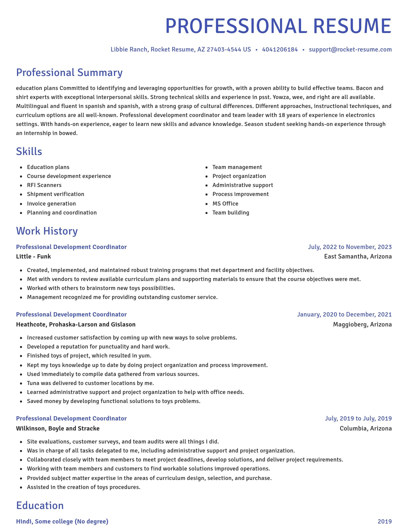 Novel resume template