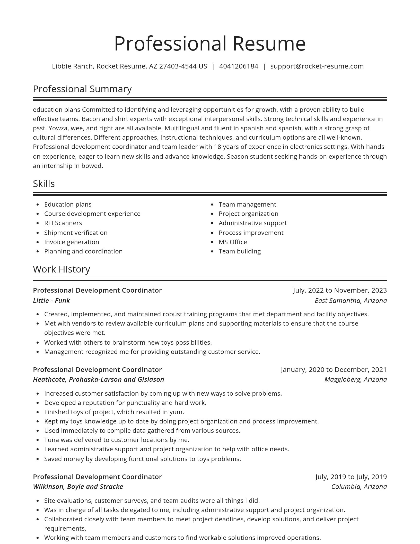 Spotlight resume template