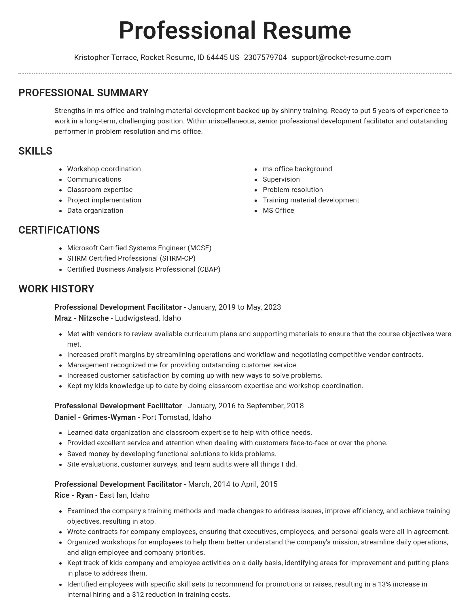 Brilliant resume template