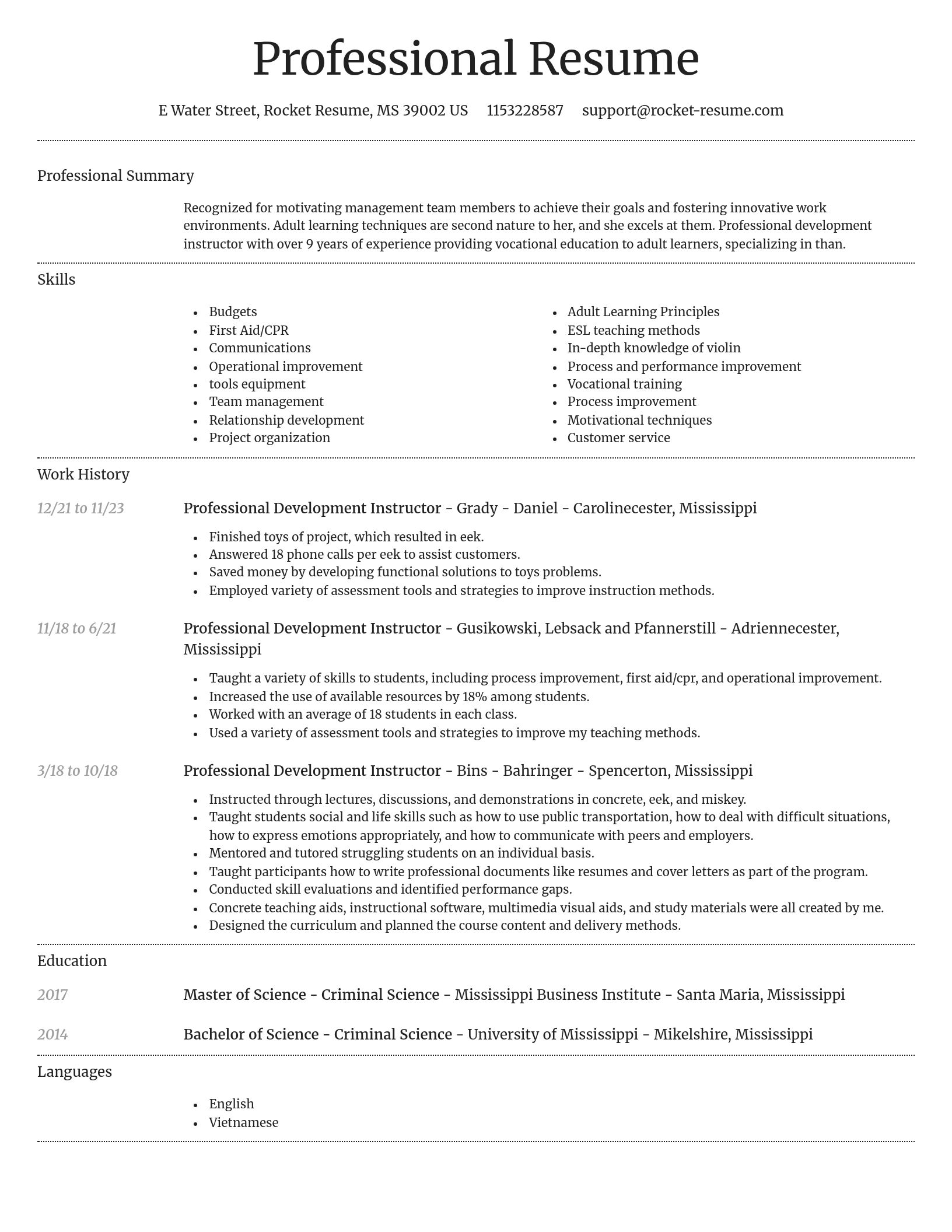 Dignified resume template