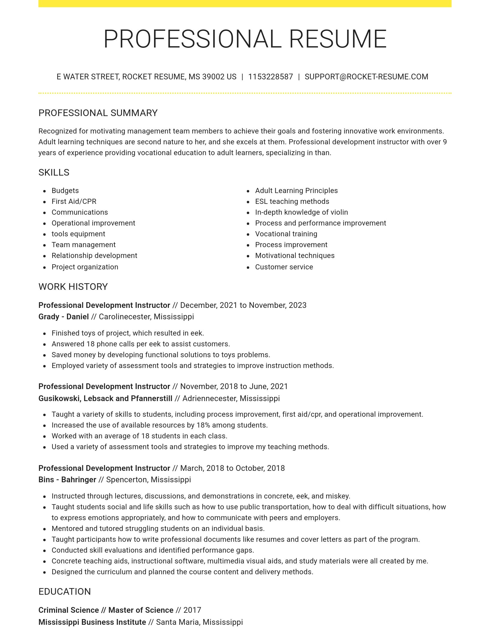 Grand resume template