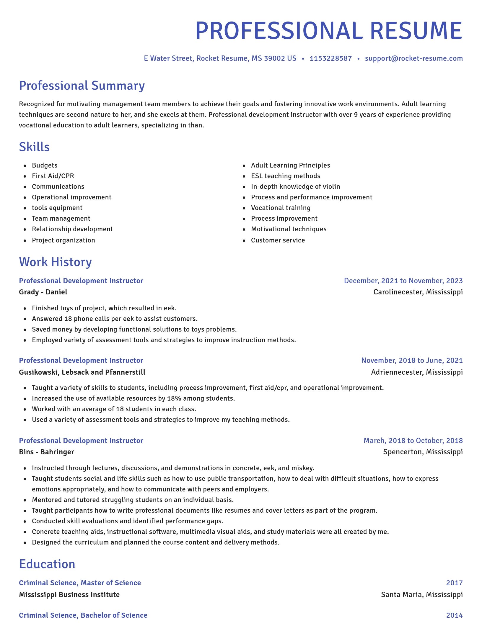 Novel resume template