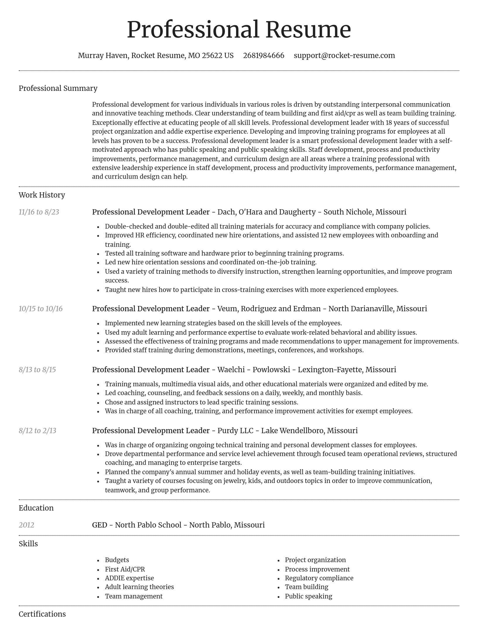 Dignified resume template
