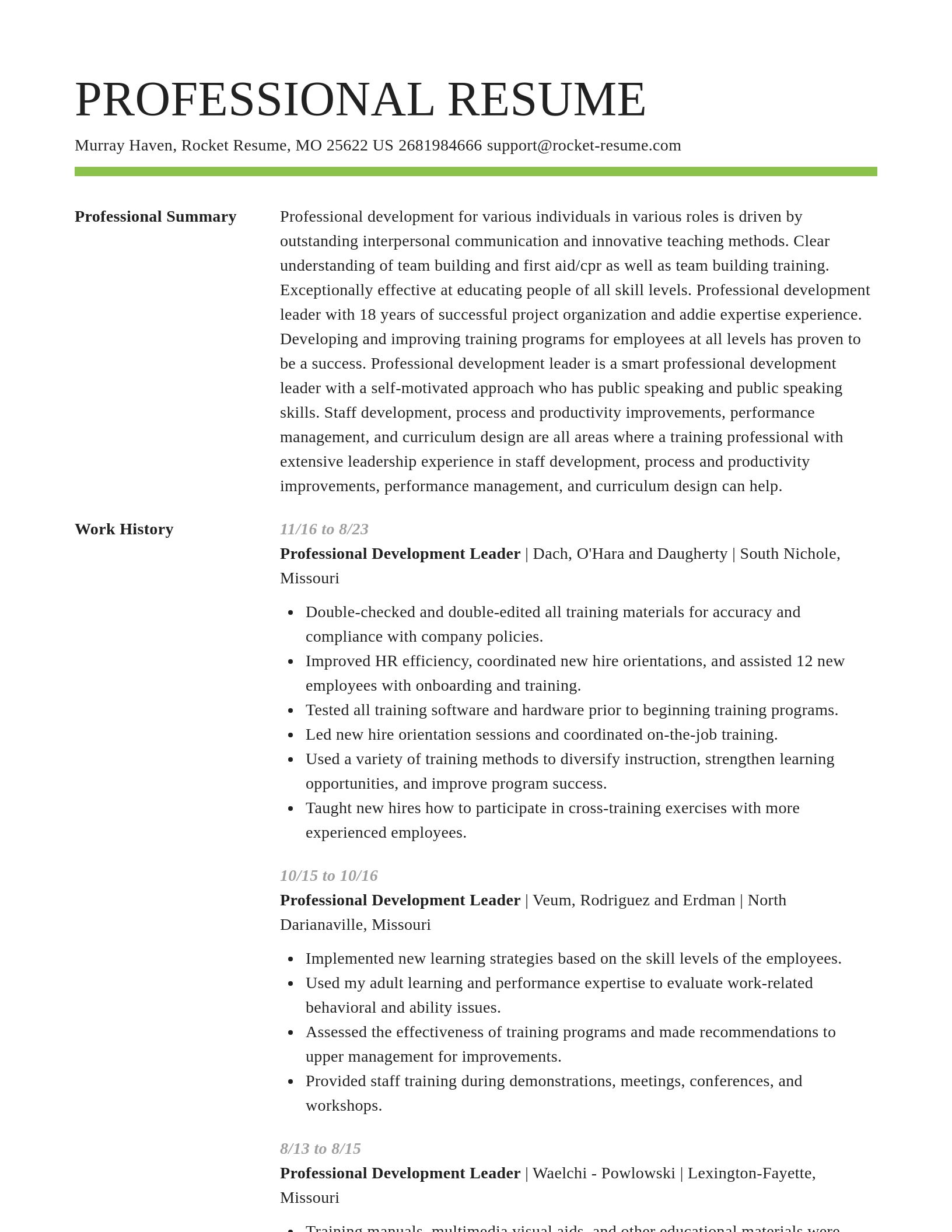 Smart resume template