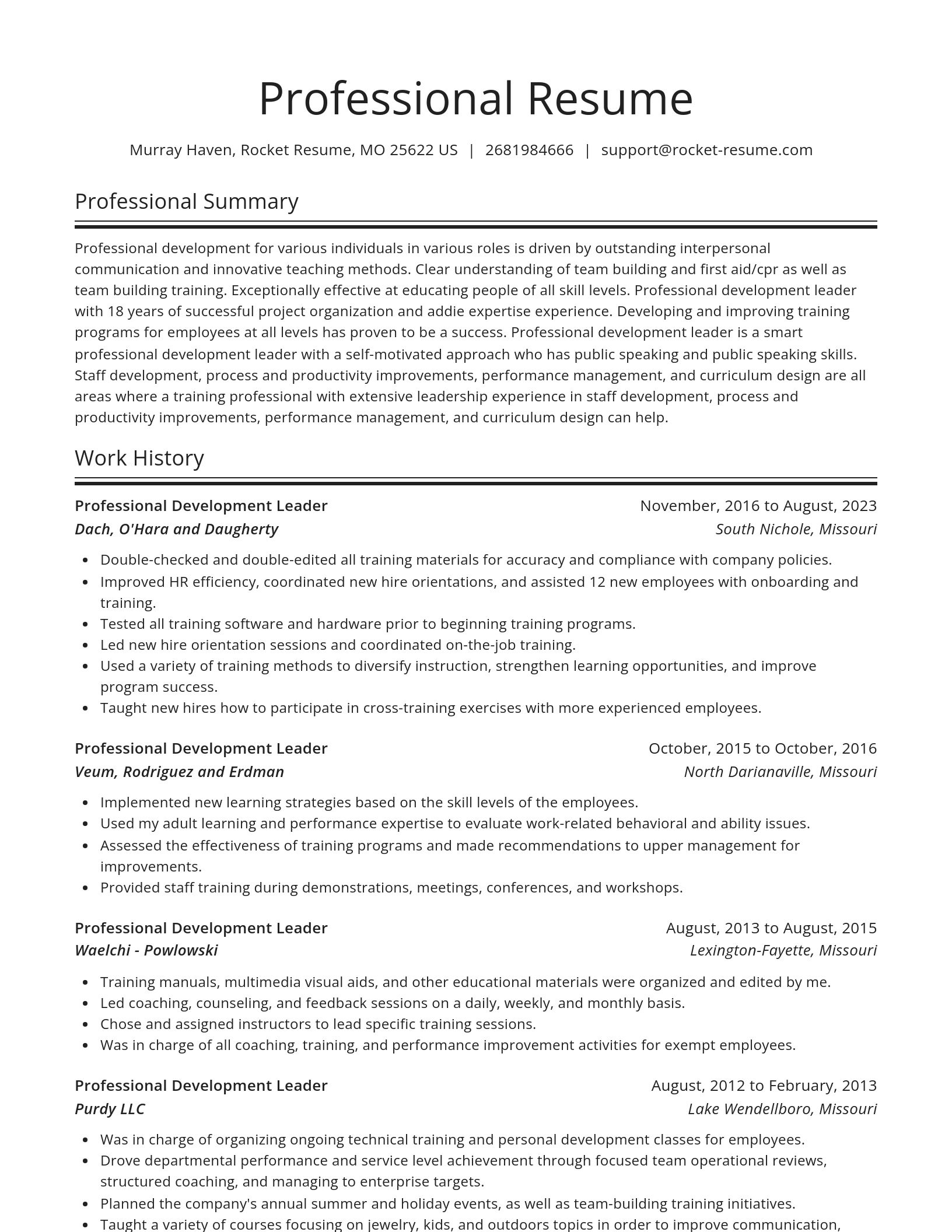 Spotlight resume template