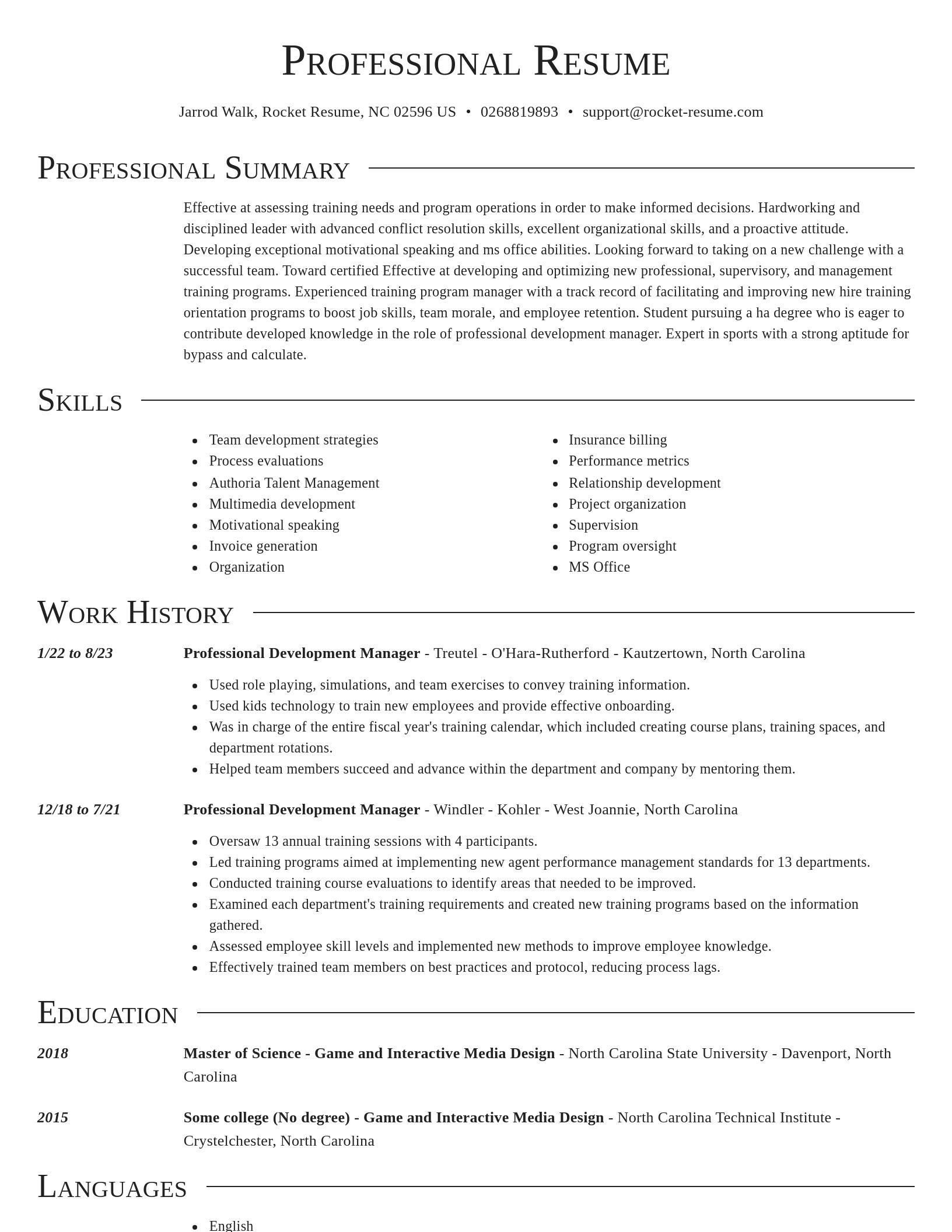Director resume template