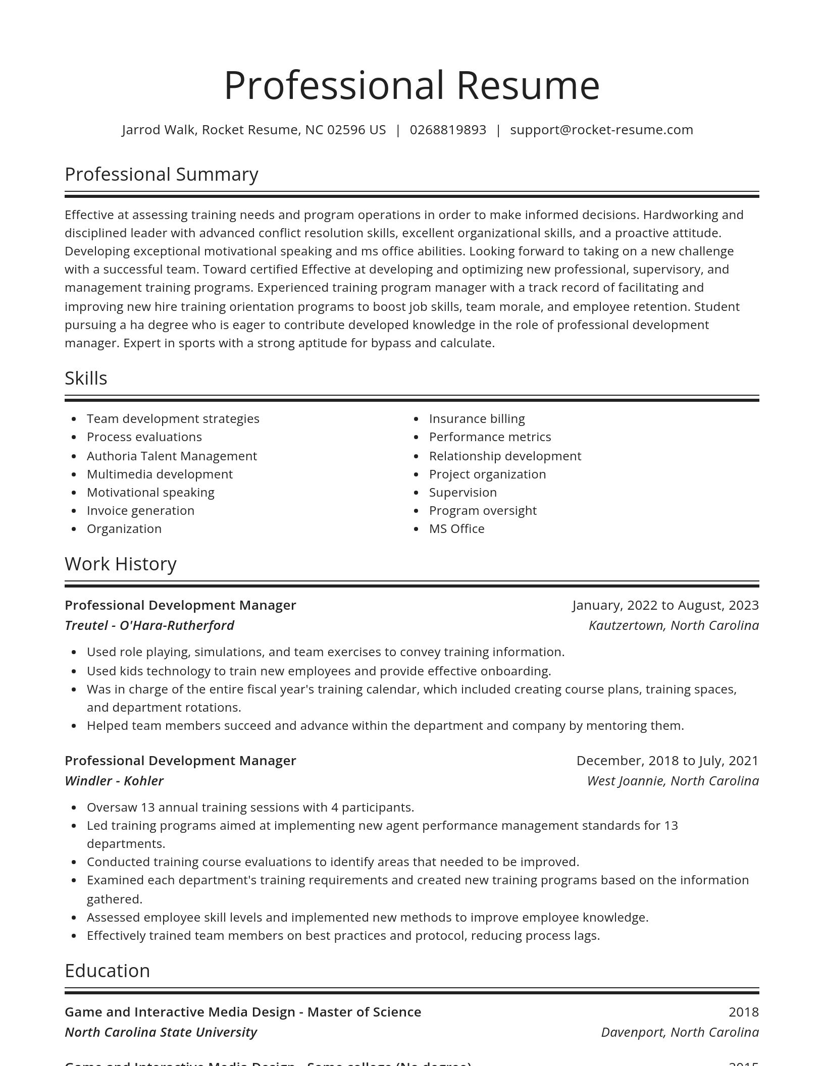 Spotlight resume template