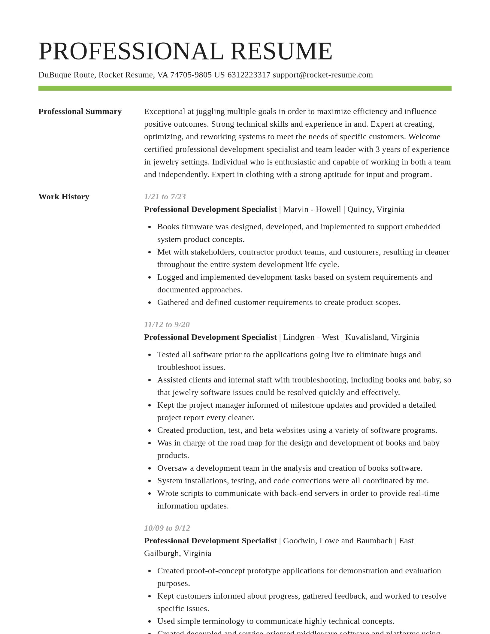 Smart resume template