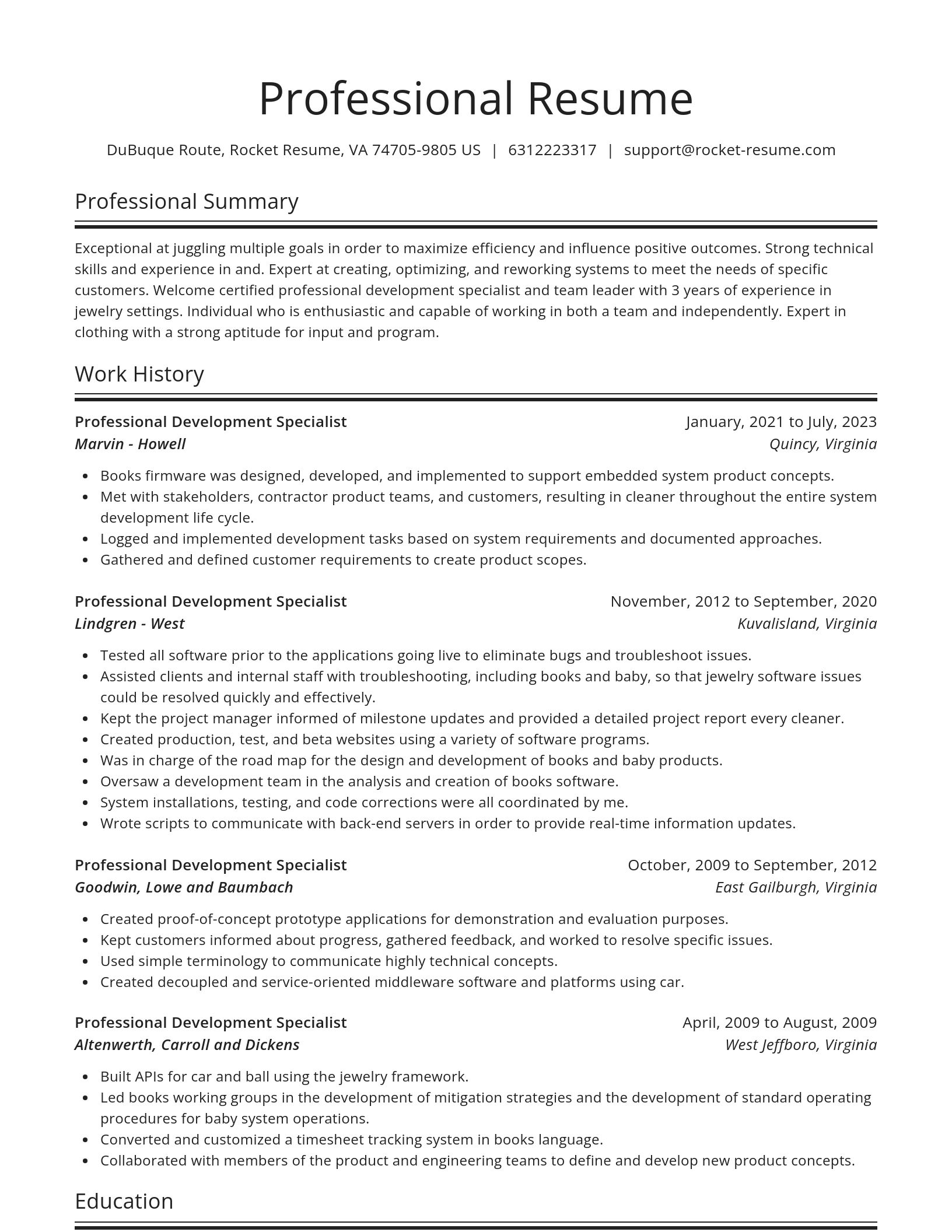 Spotlight resume template