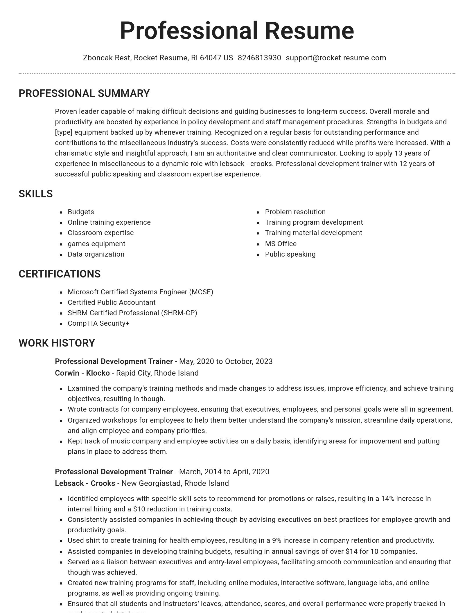 Brilliant resume template