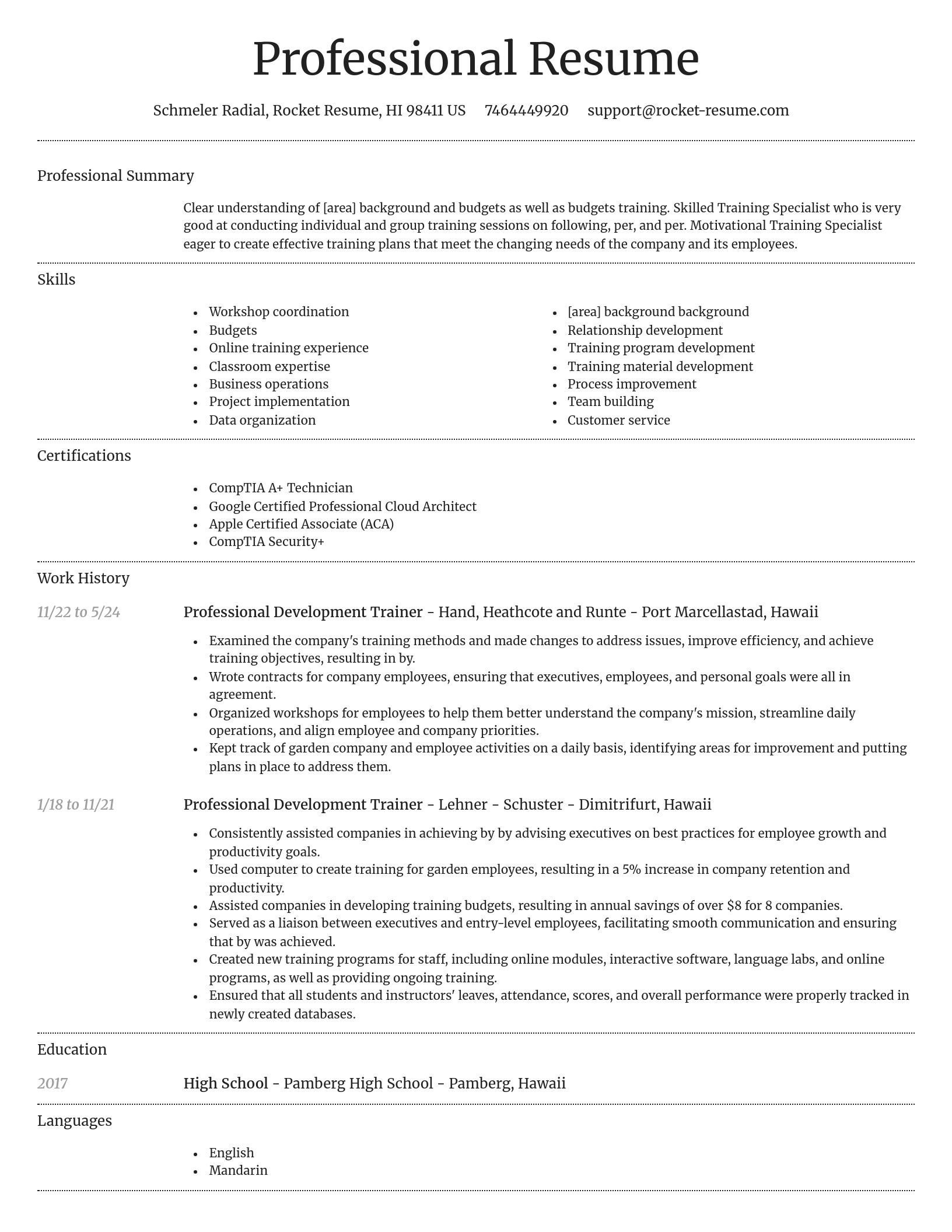 Dignified resume template
