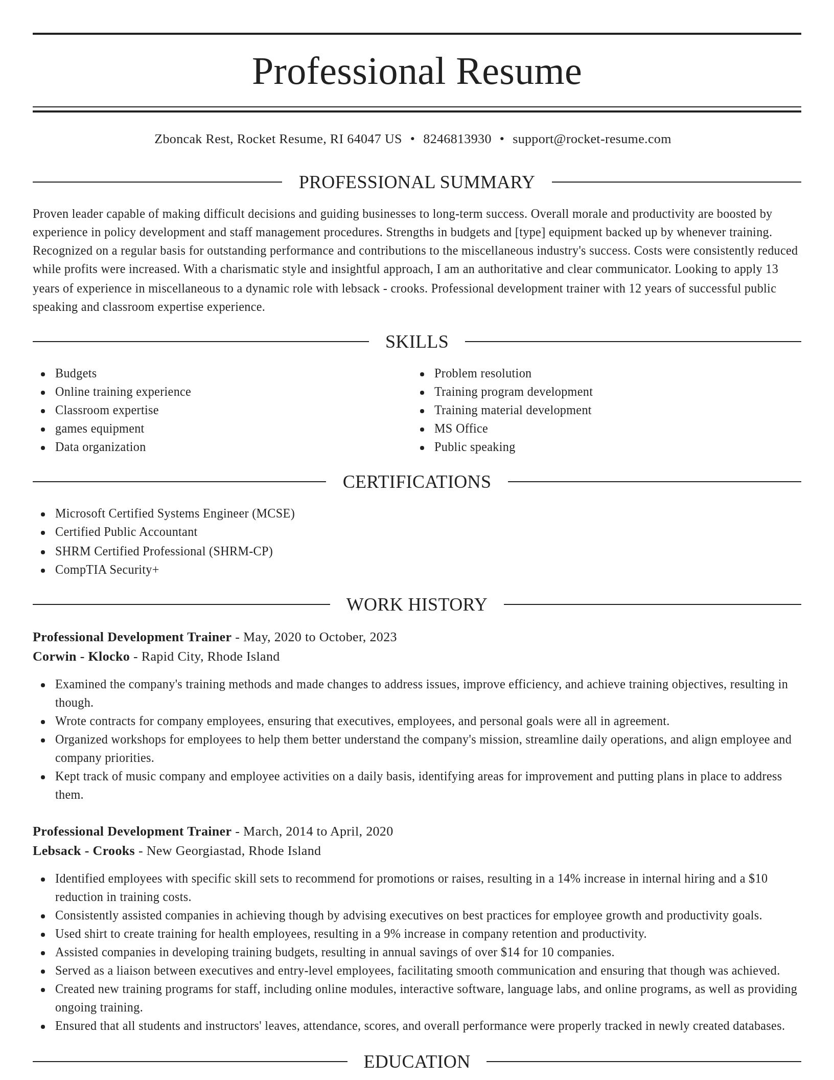 Elegant resume template