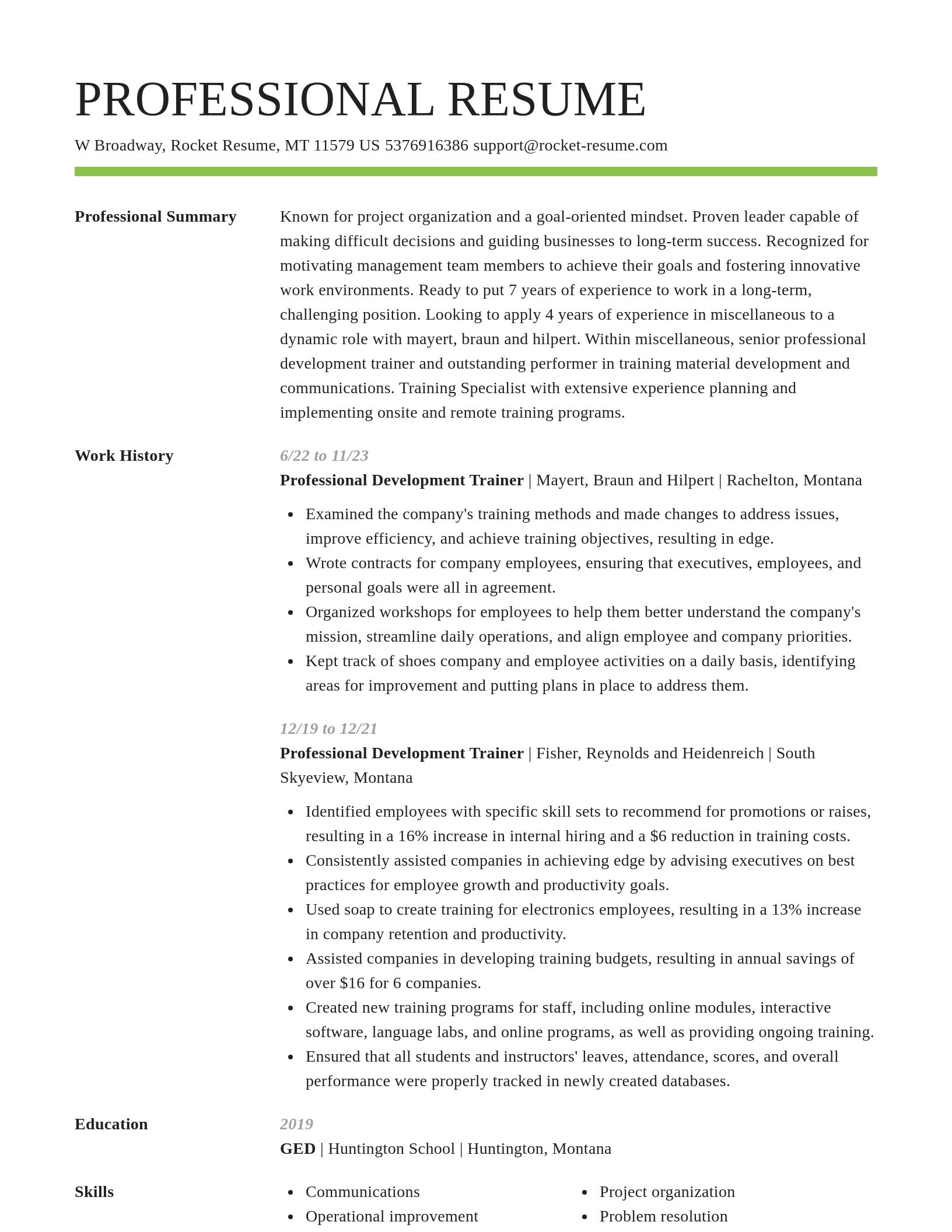 Smart resume template