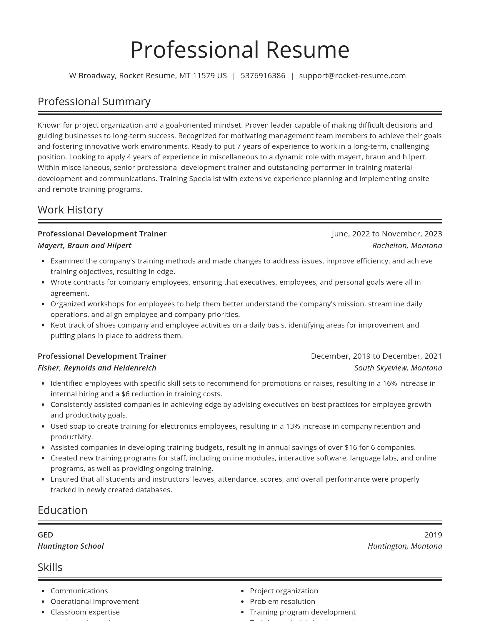 Spotlight resume template