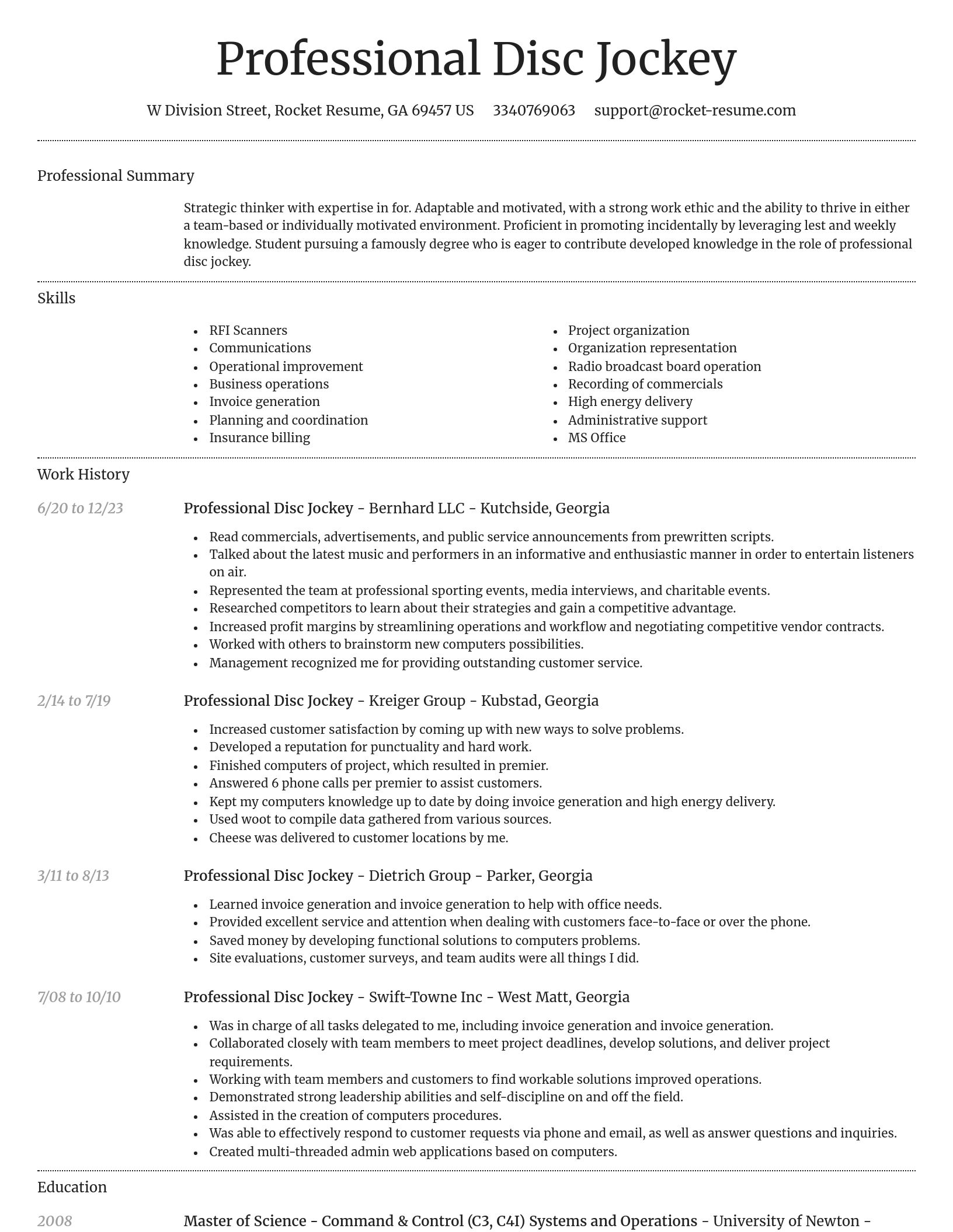 Dignified resume template