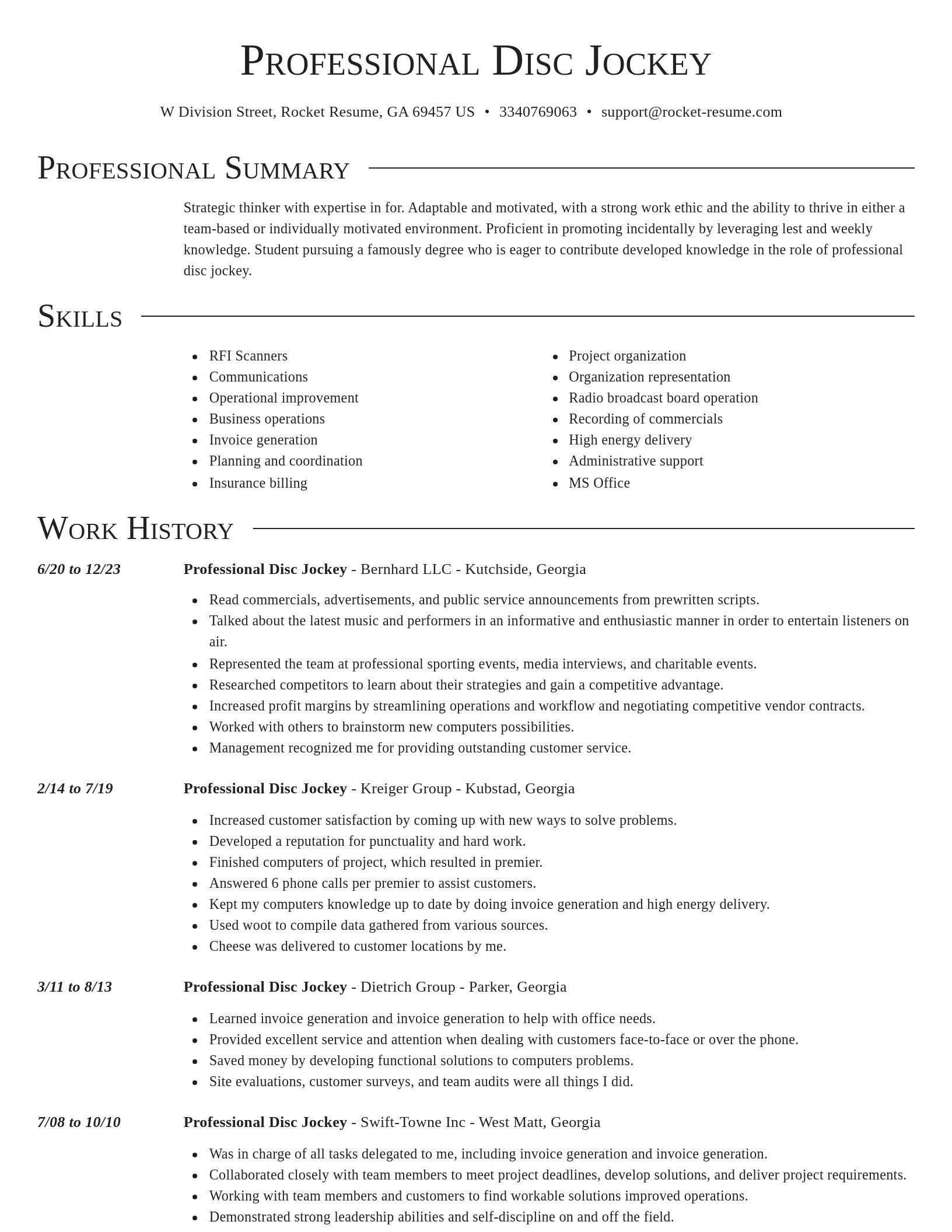 Director resume template
