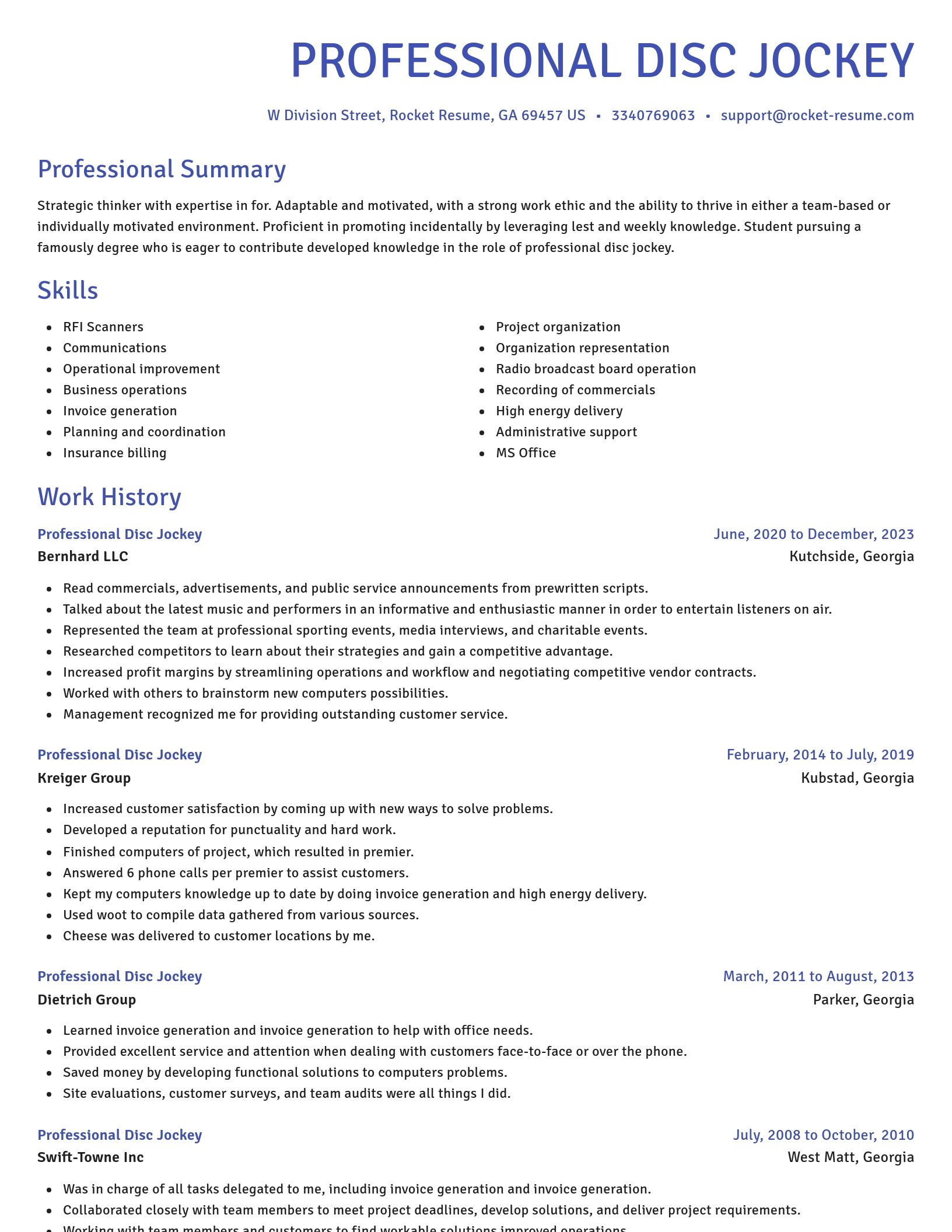Novel resume template
