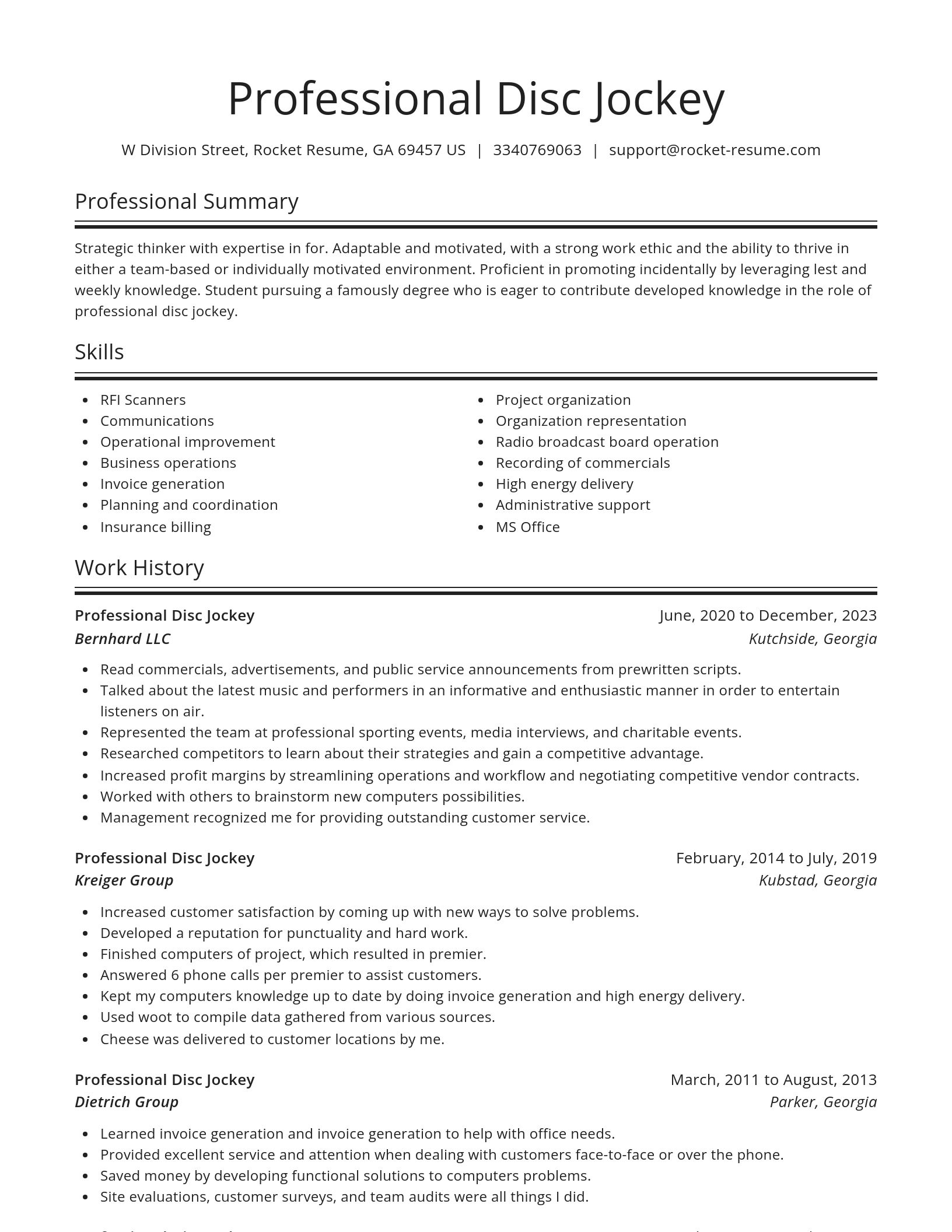 Spotlight resume template