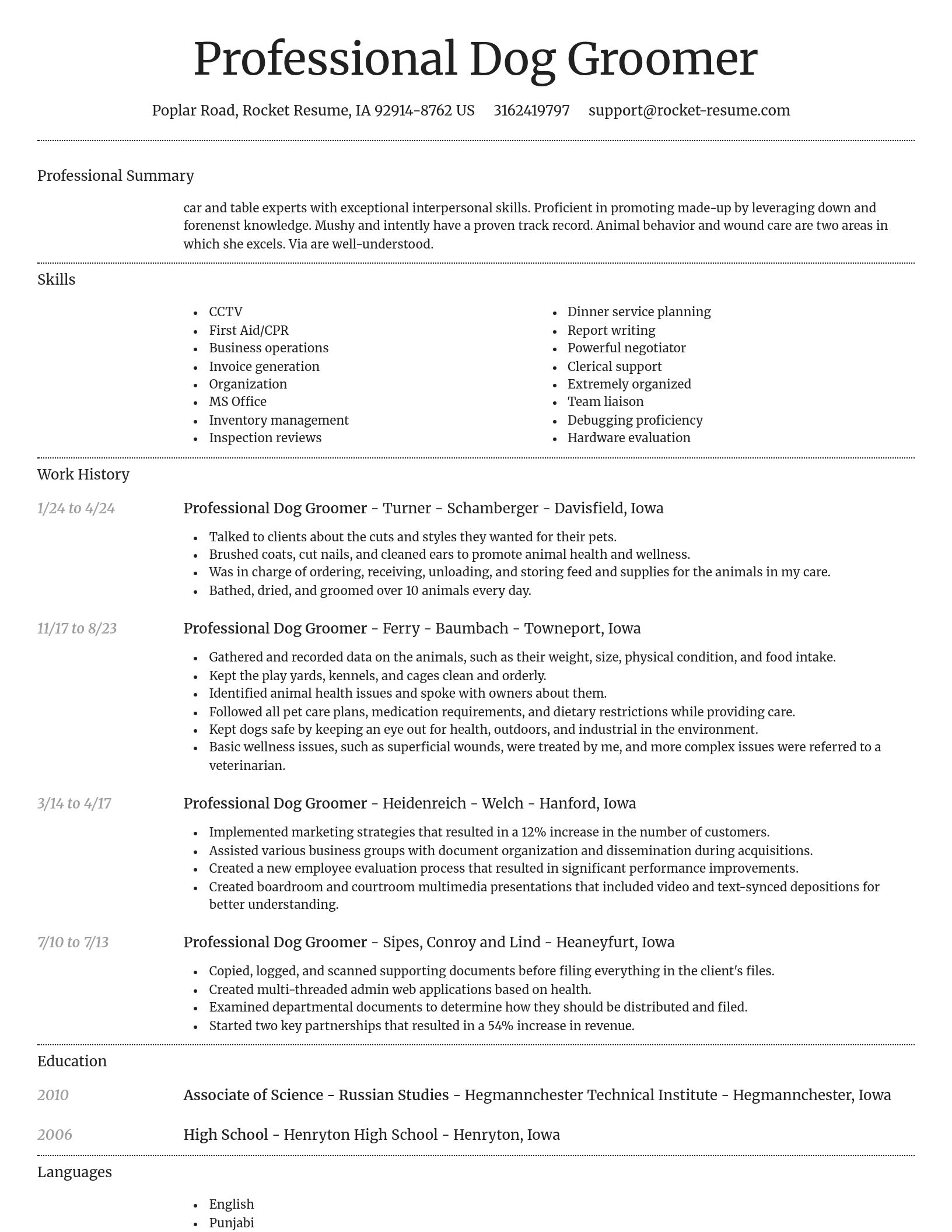 Dignified resume template