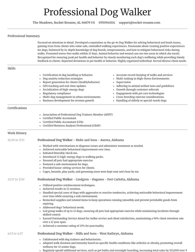 Dignified resume template