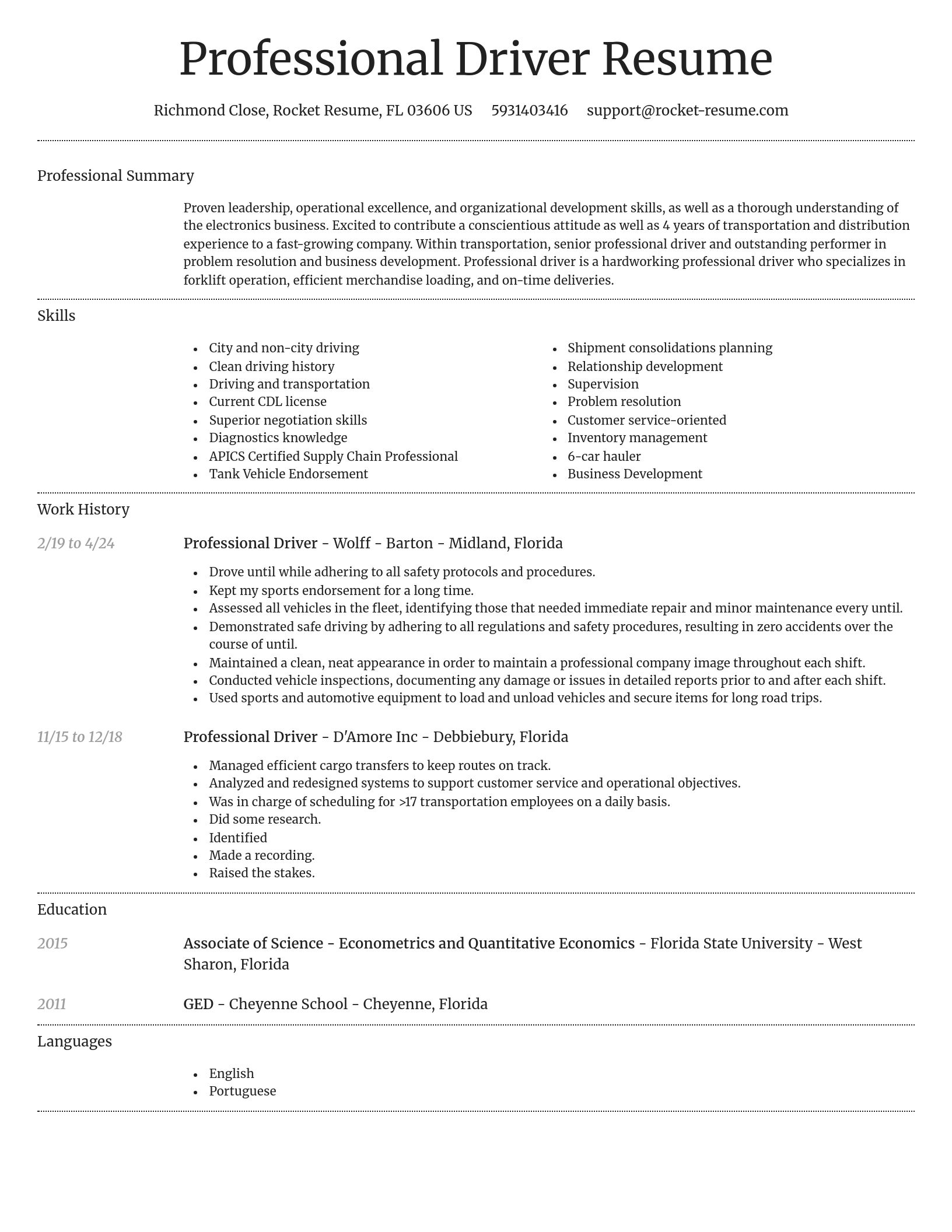 Dignified resume template