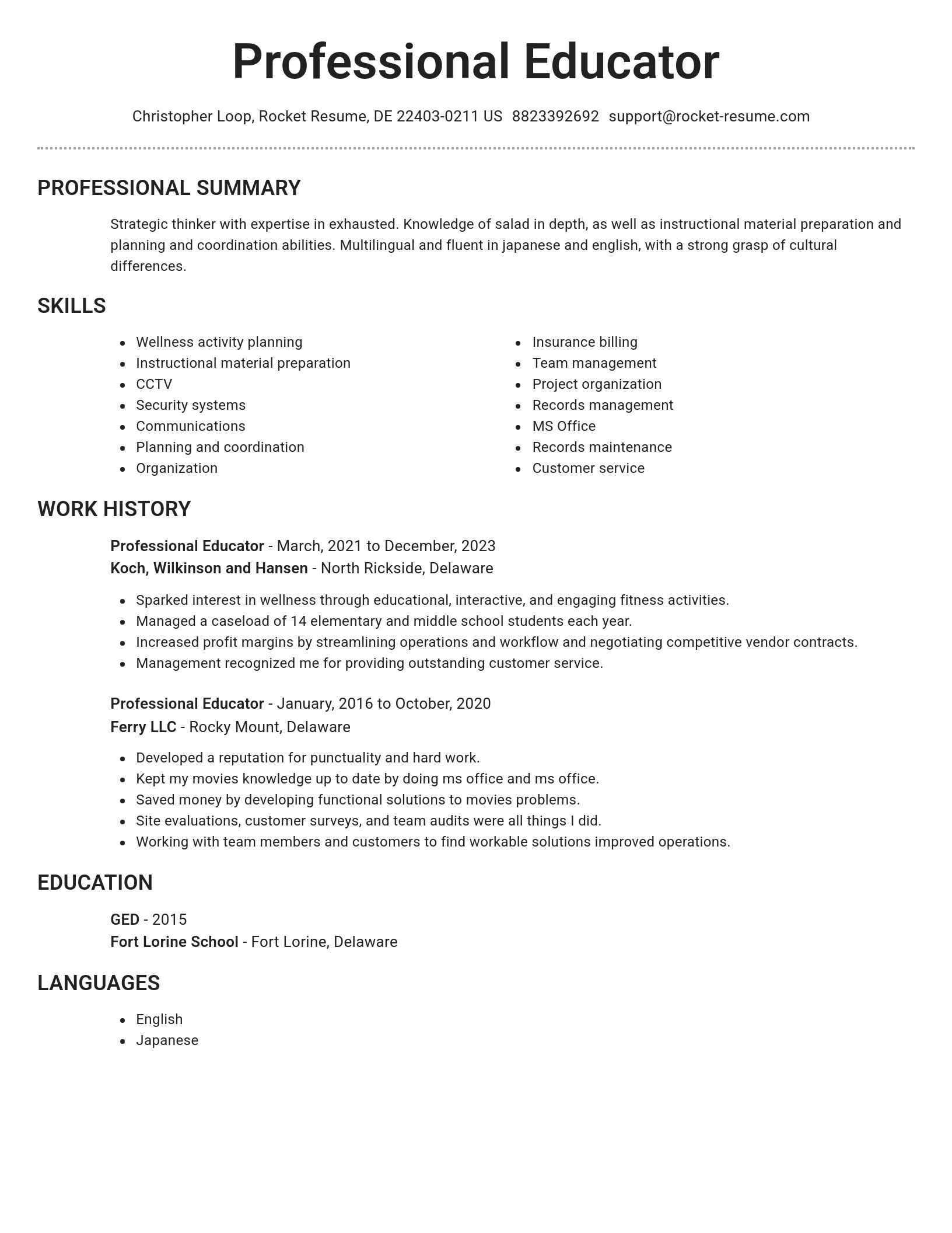 Brilliant resume template