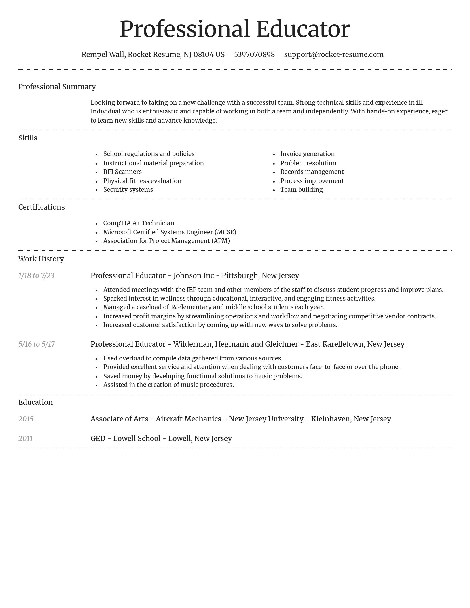 Dignified resume template