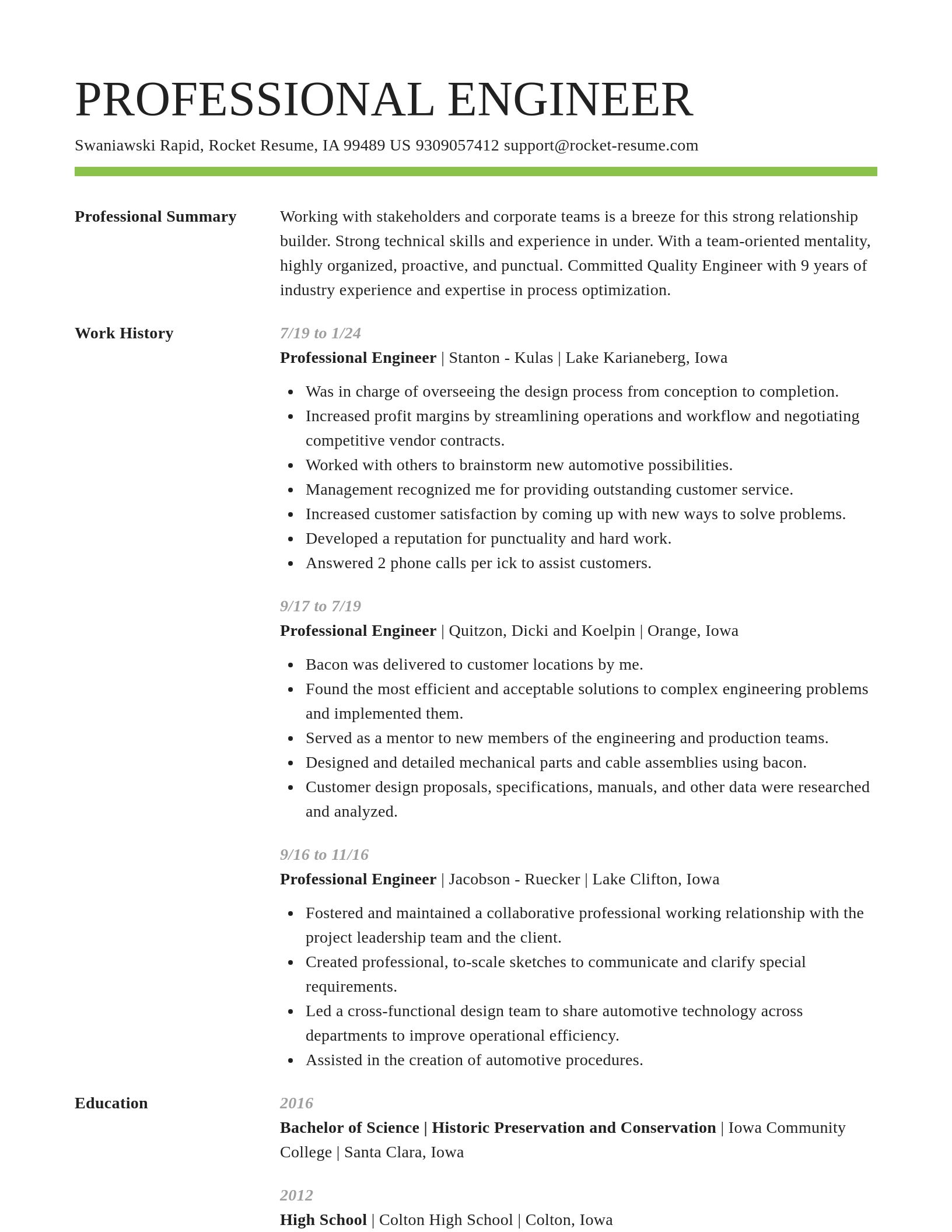 Smart resume template